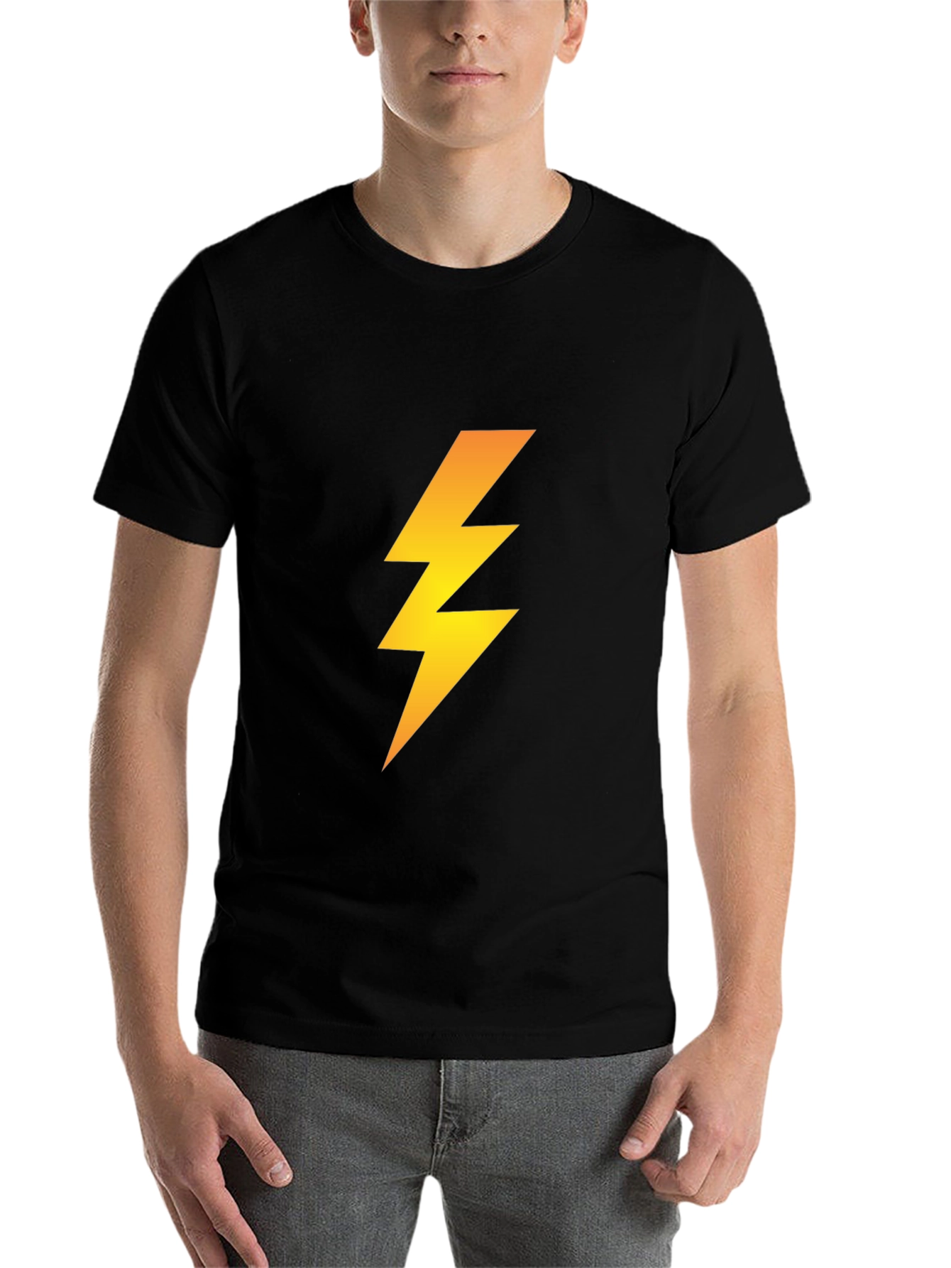 Black Lightning Bolt Graphic Tee - Black view 7