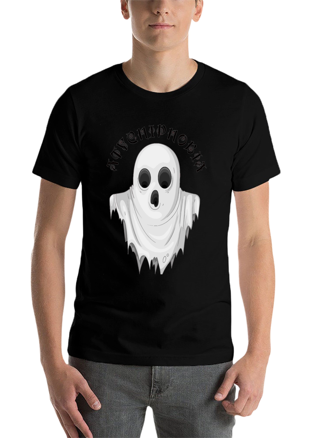 Black Boo! Achluophobia Ghost Graphic Tee - Black view 7