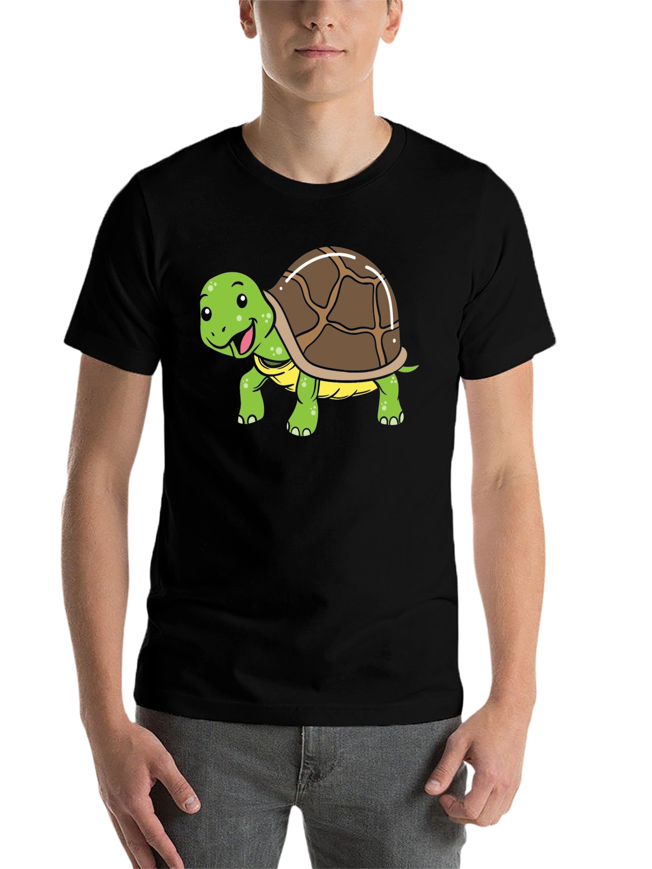 Black Cute Turtle Graphic T-Shirt view 7