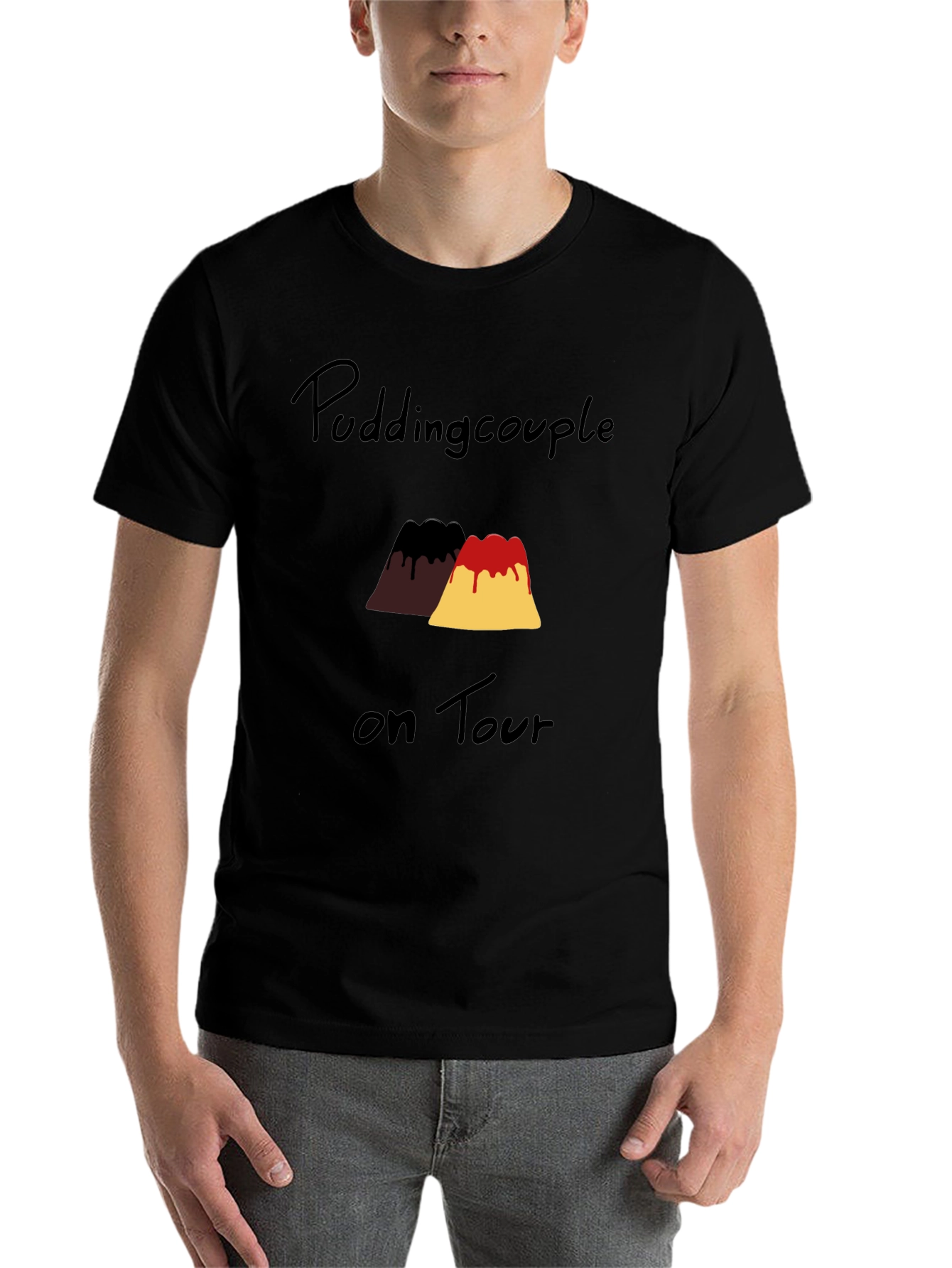 Black Pudding Couple on Tour Black Graphic T-Shirt view 7