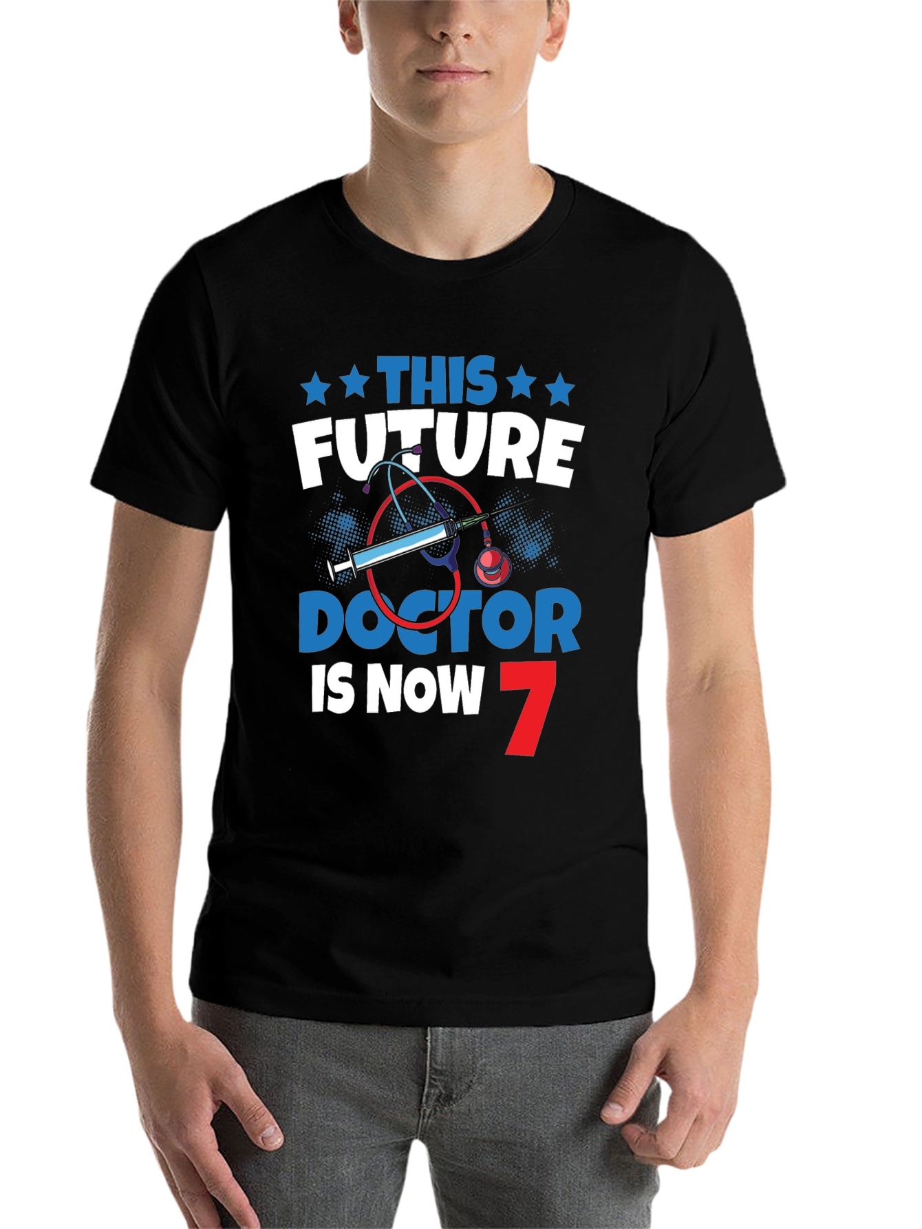 Black Future Doctor 7th Birthday T-Shirt view 7