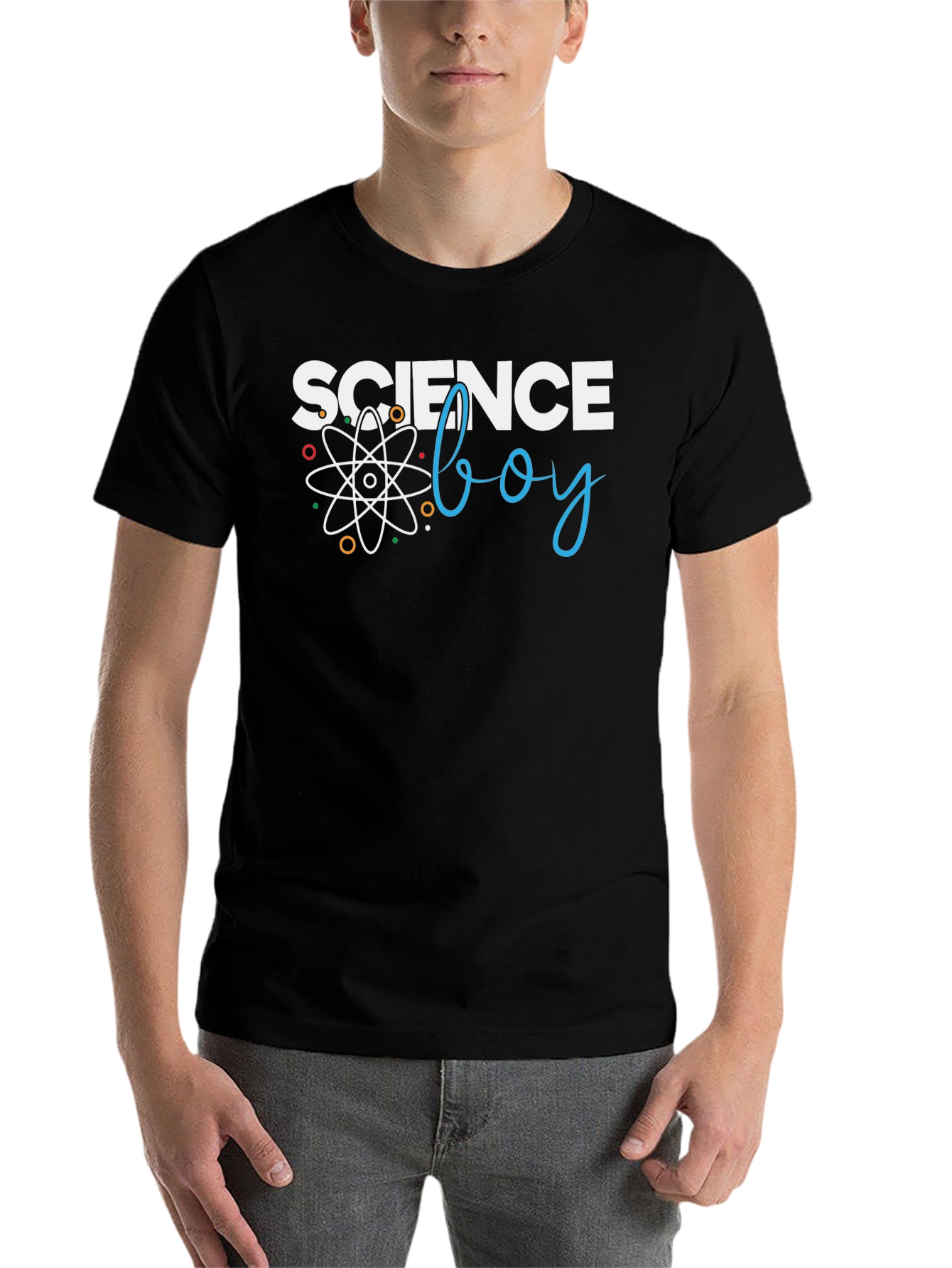 Black Science Boy Graphic T-Shirt - Black Cotton Tee view 7