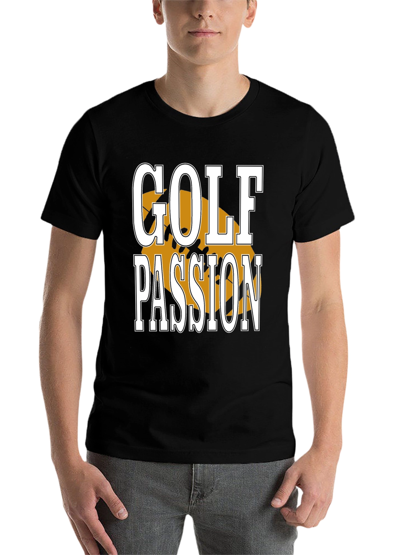 Black Golf Passion Tee - Sporty Graphic T-Shirt view 7