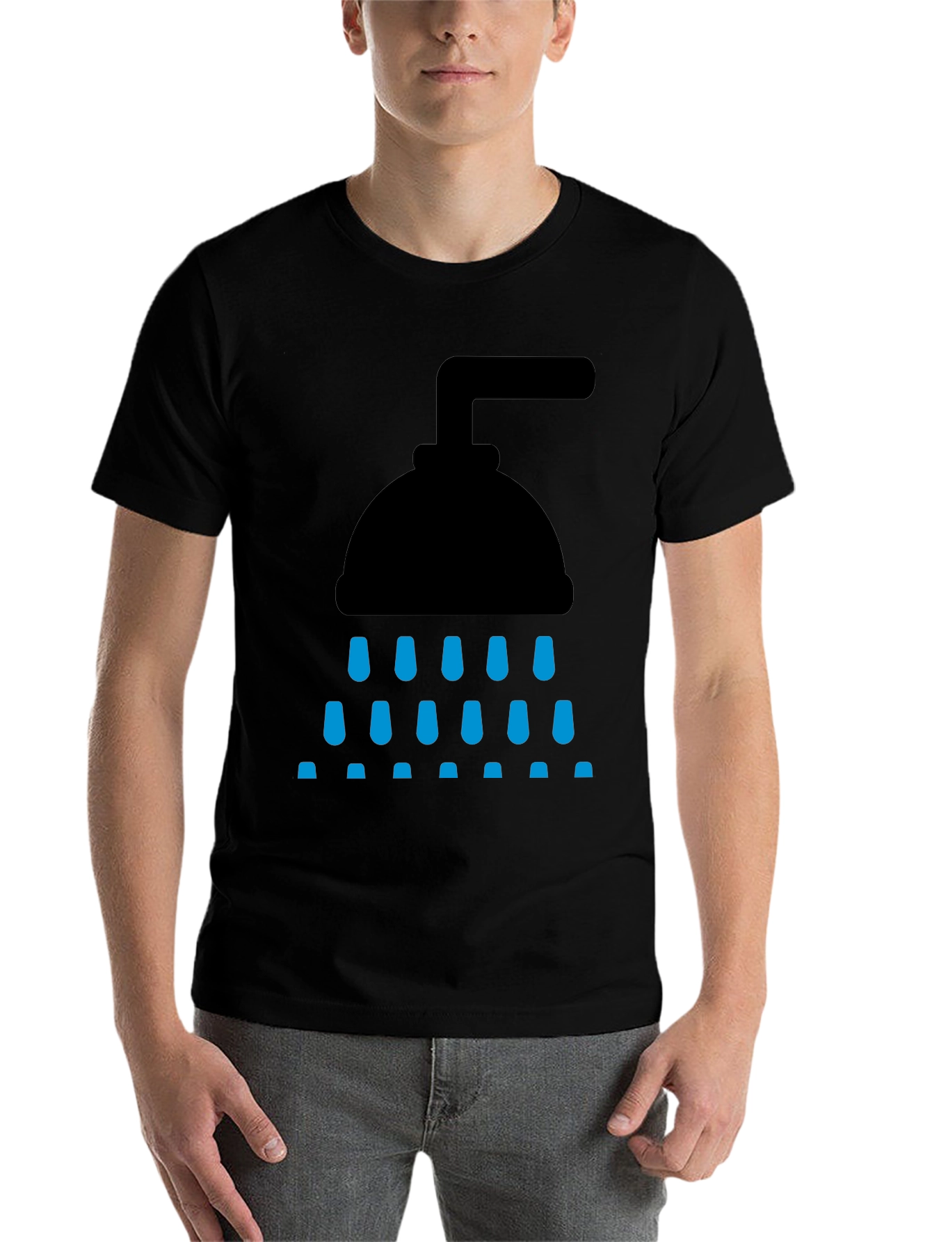 Black Shower Graphic Tee - Black Cotton Blend view 7