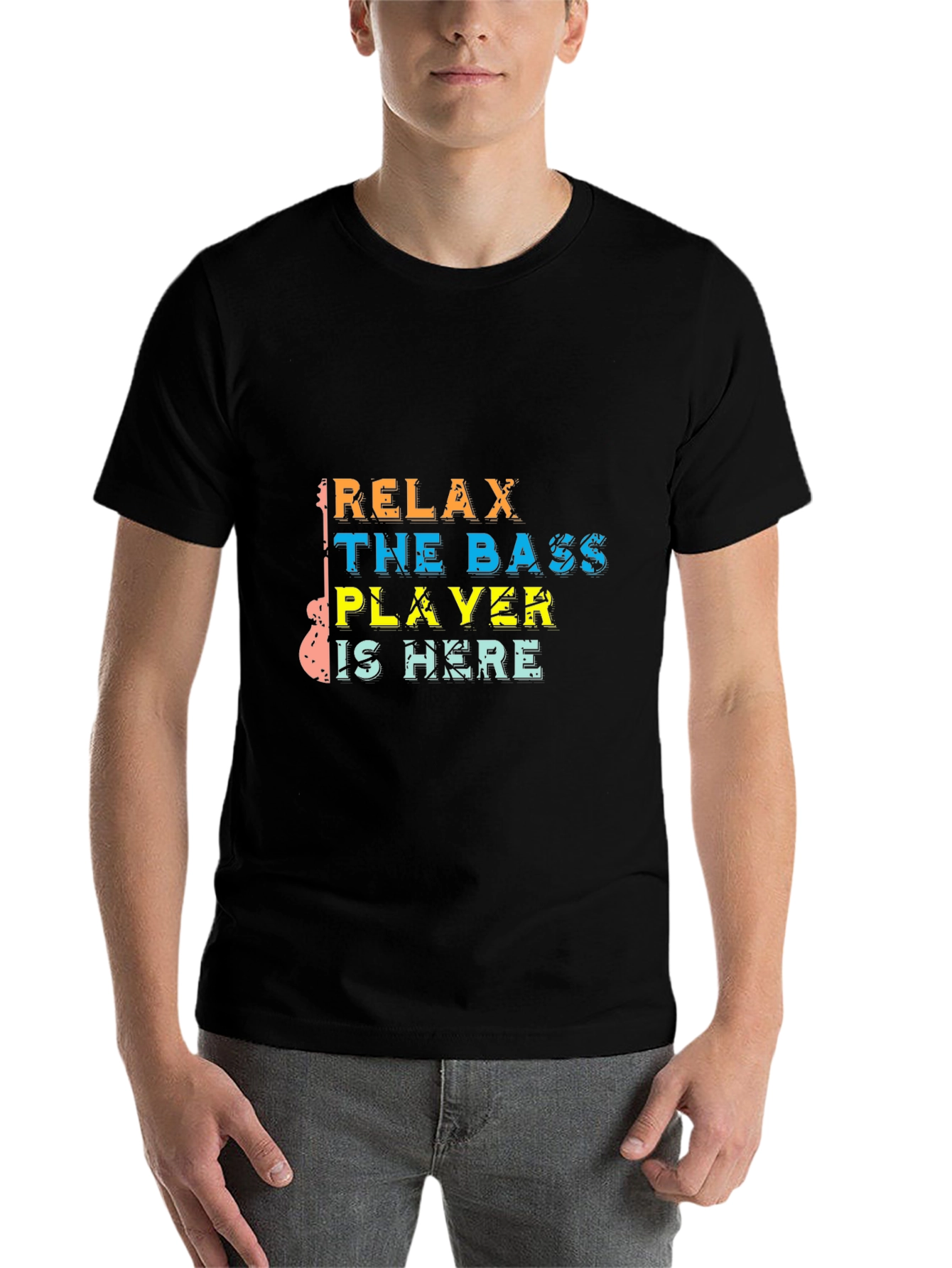 Black Relax, The Bass Player Is Here Graphic T-Shirt view 7