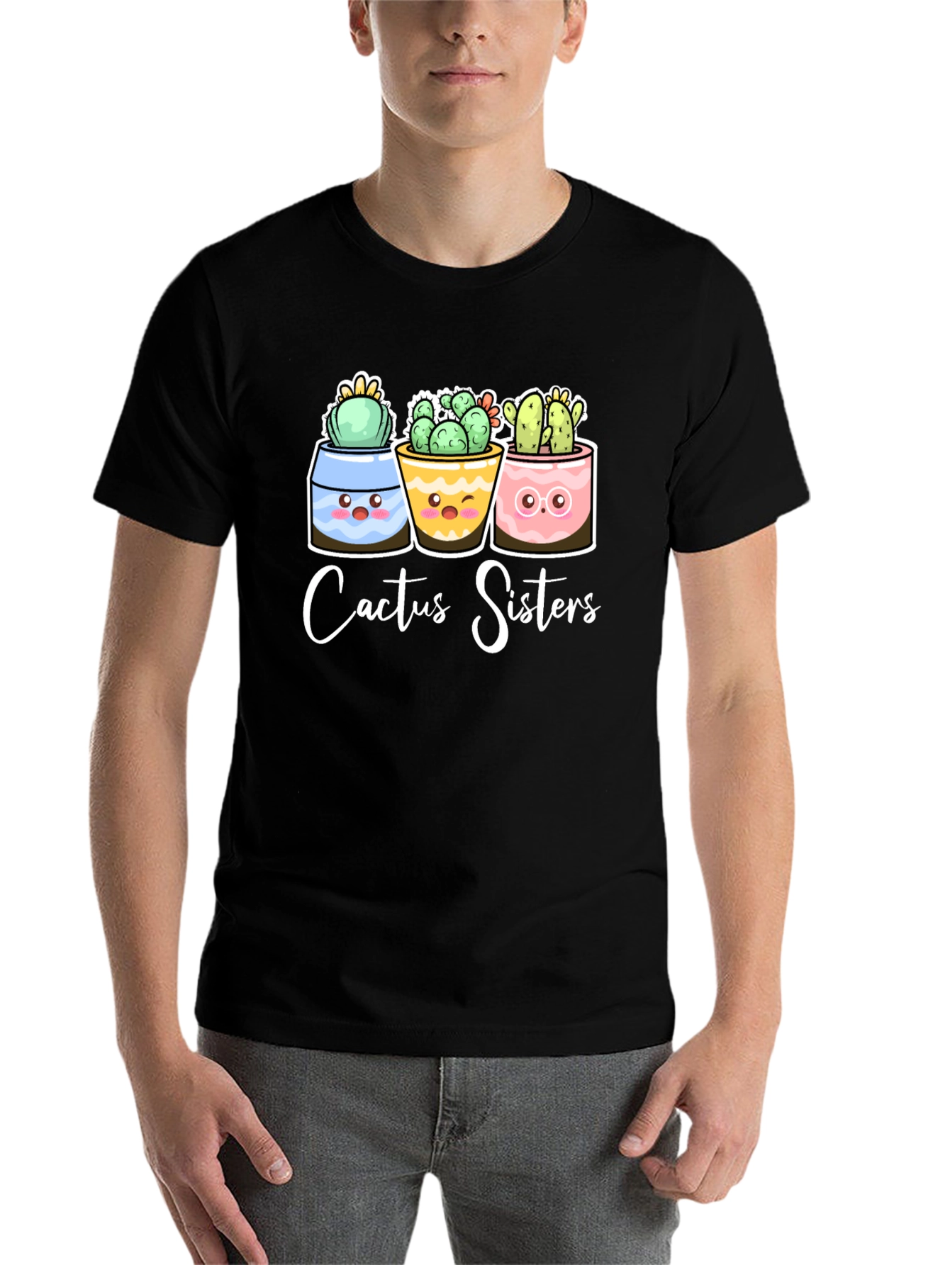Black Cactus Sisters T-Shirt view 7
