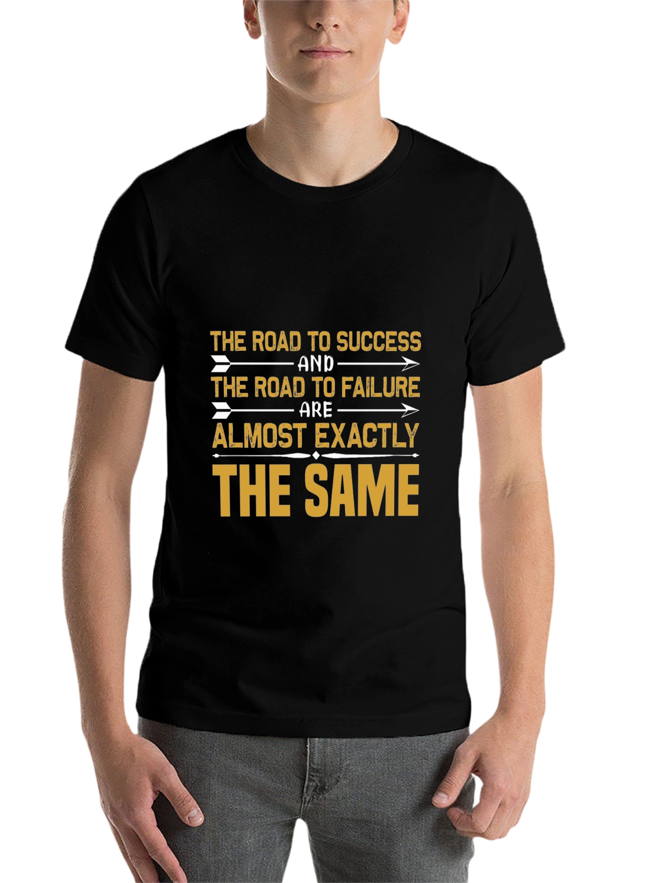 Black Road to Success Graphic Tee - Inspiring Unisex T-Shirt view 7