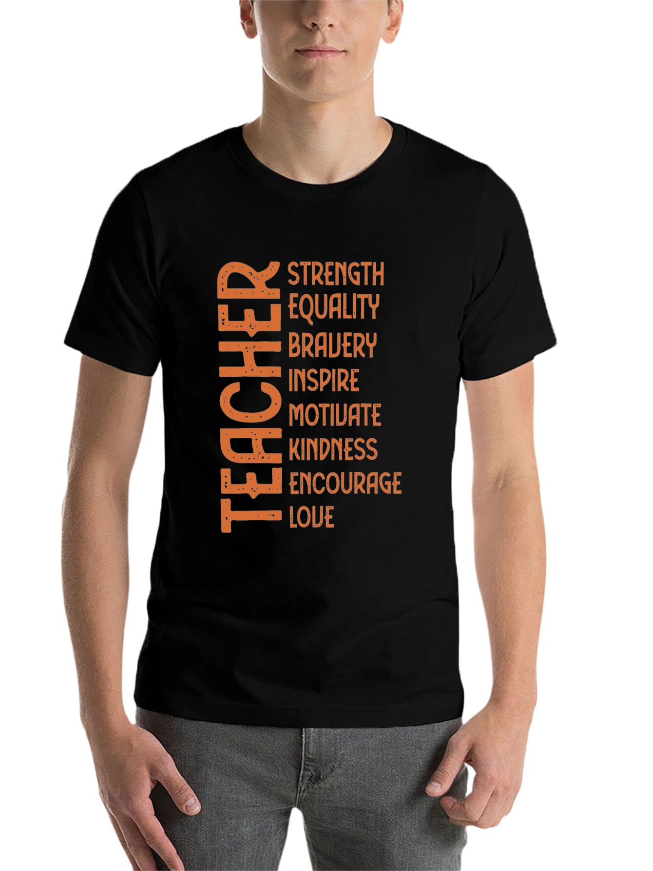 Black Teacher Strength Equality T-Shirt view 7