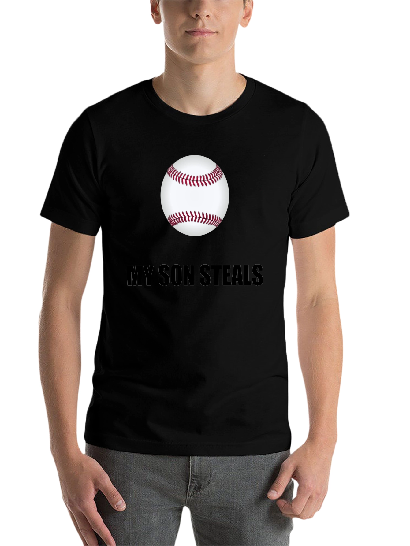 Black My Son Steals Baseball T-Shirt view 7