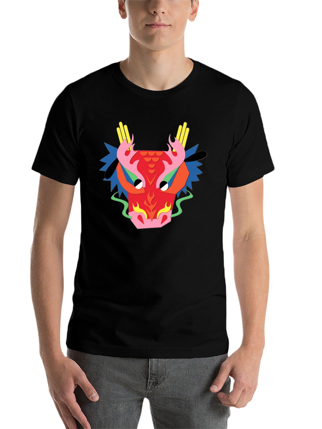 Black Dragon Graphic Tee - Unique Design Black T-Shirt view 7