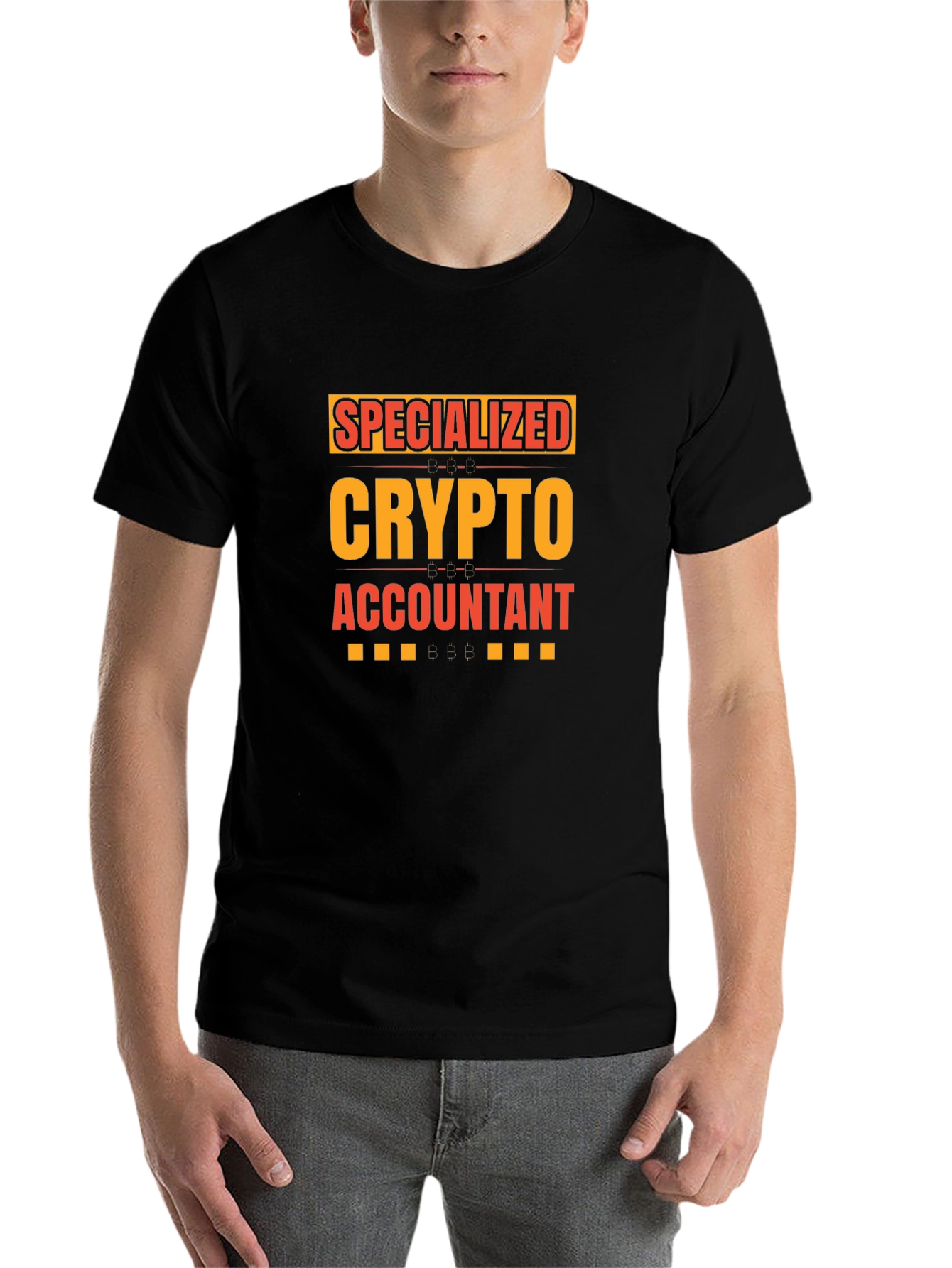 Black Specialized Crypto Accountant Black T-Shirt view 7
