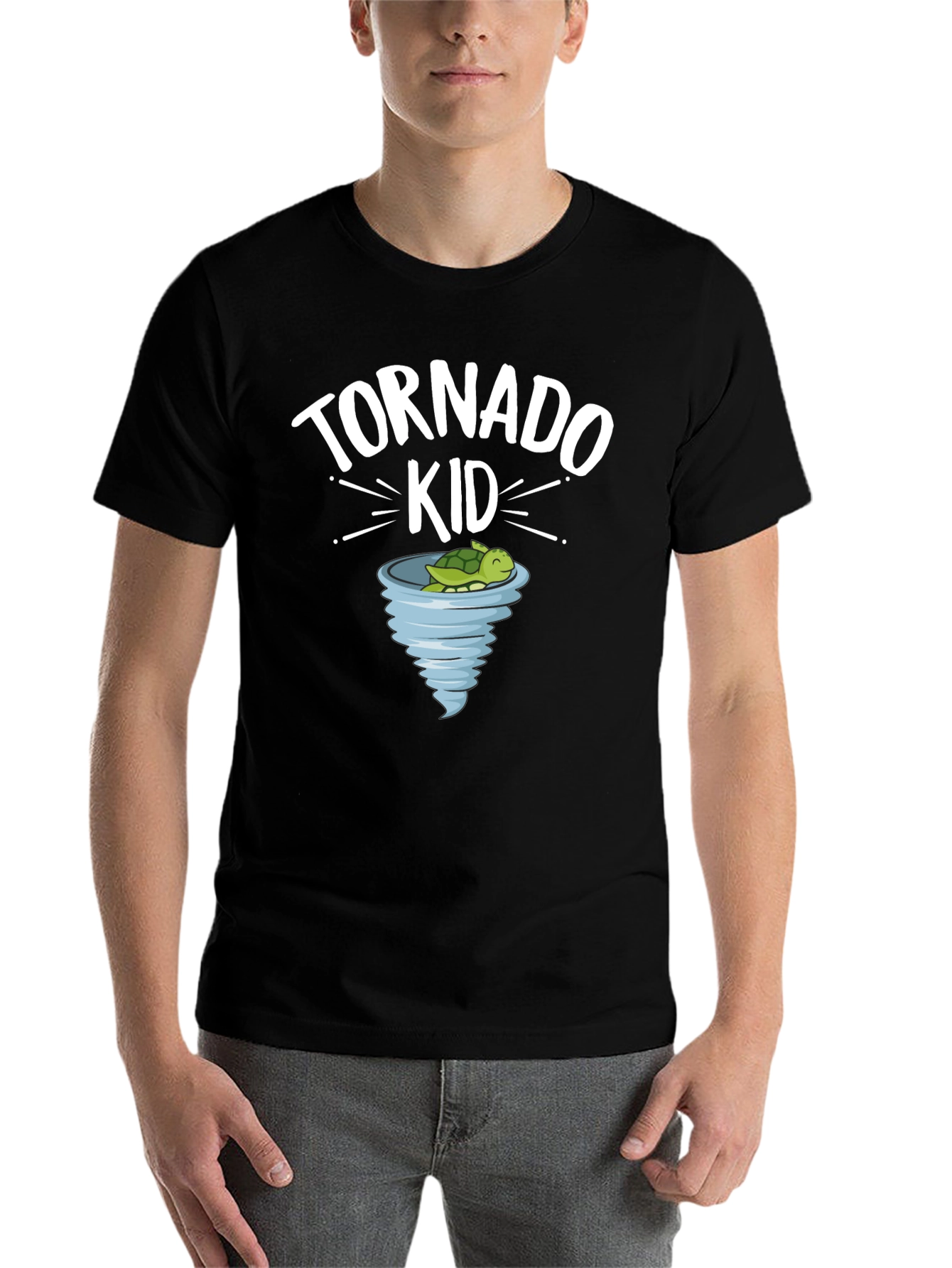 Black Tornado Kid Black T-Shirt Cute Turtle Cartoon view 7