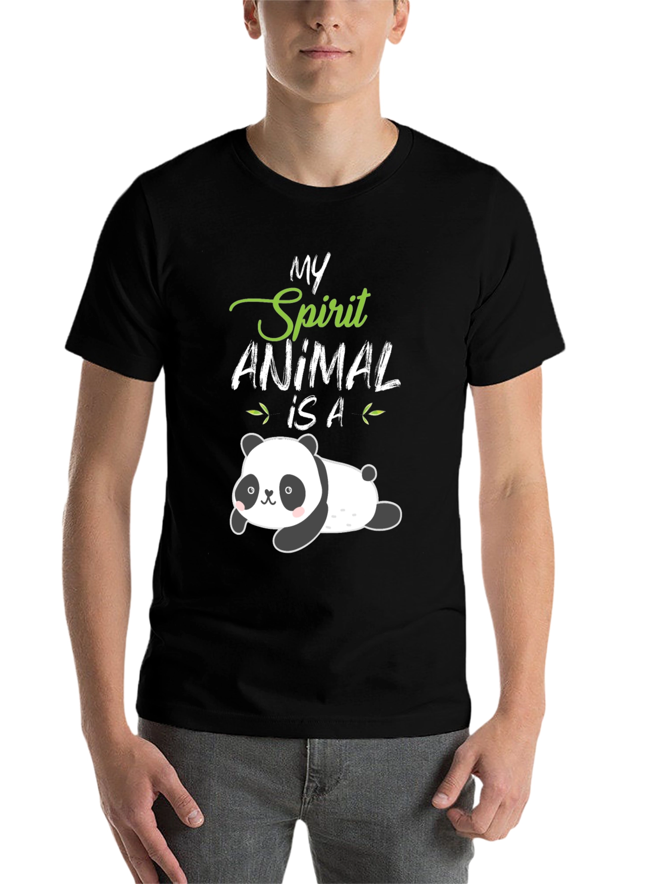 Black My Spirit Animal Panda T-Shirt view 7