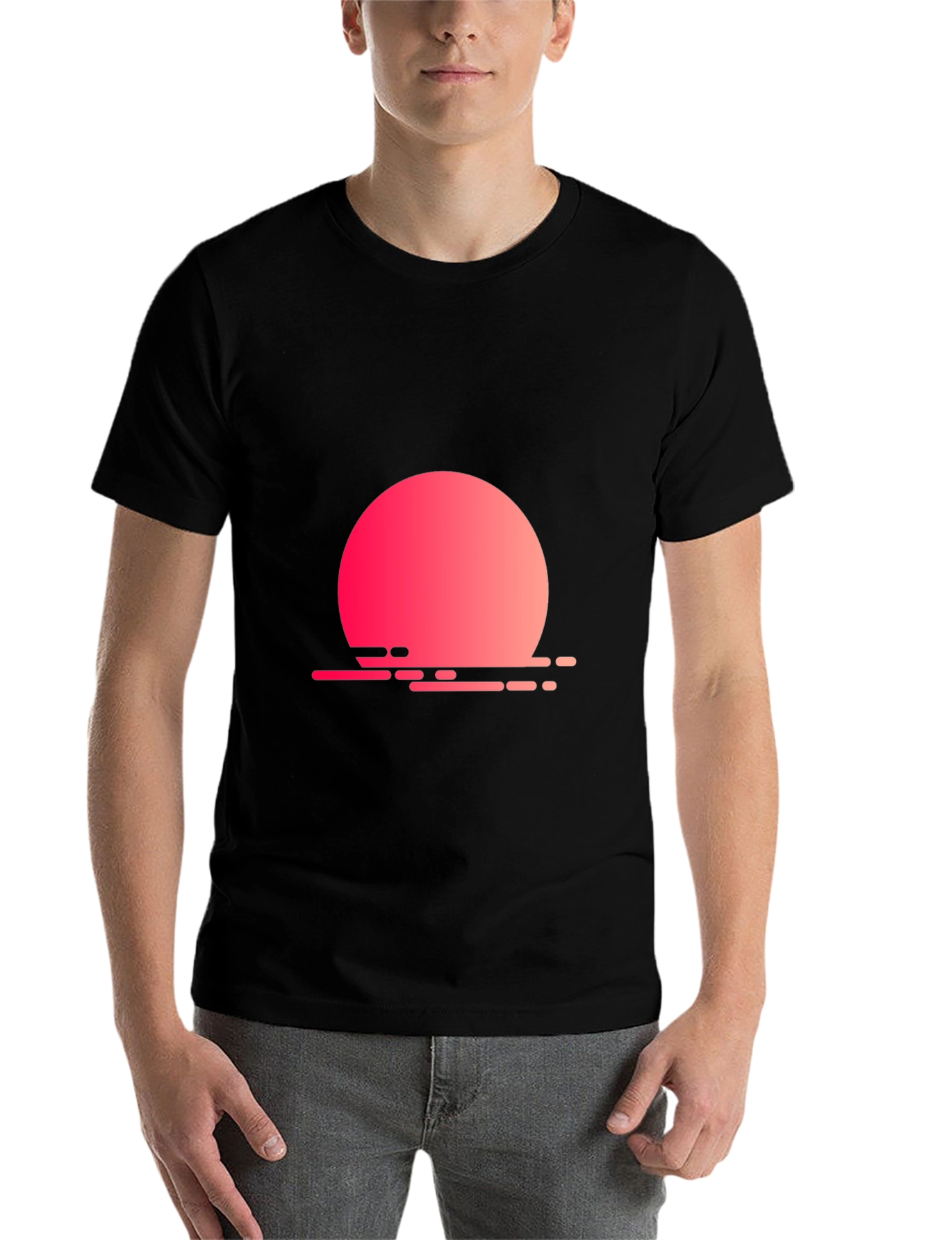 Black Sunset Graphic Black Tee view 7