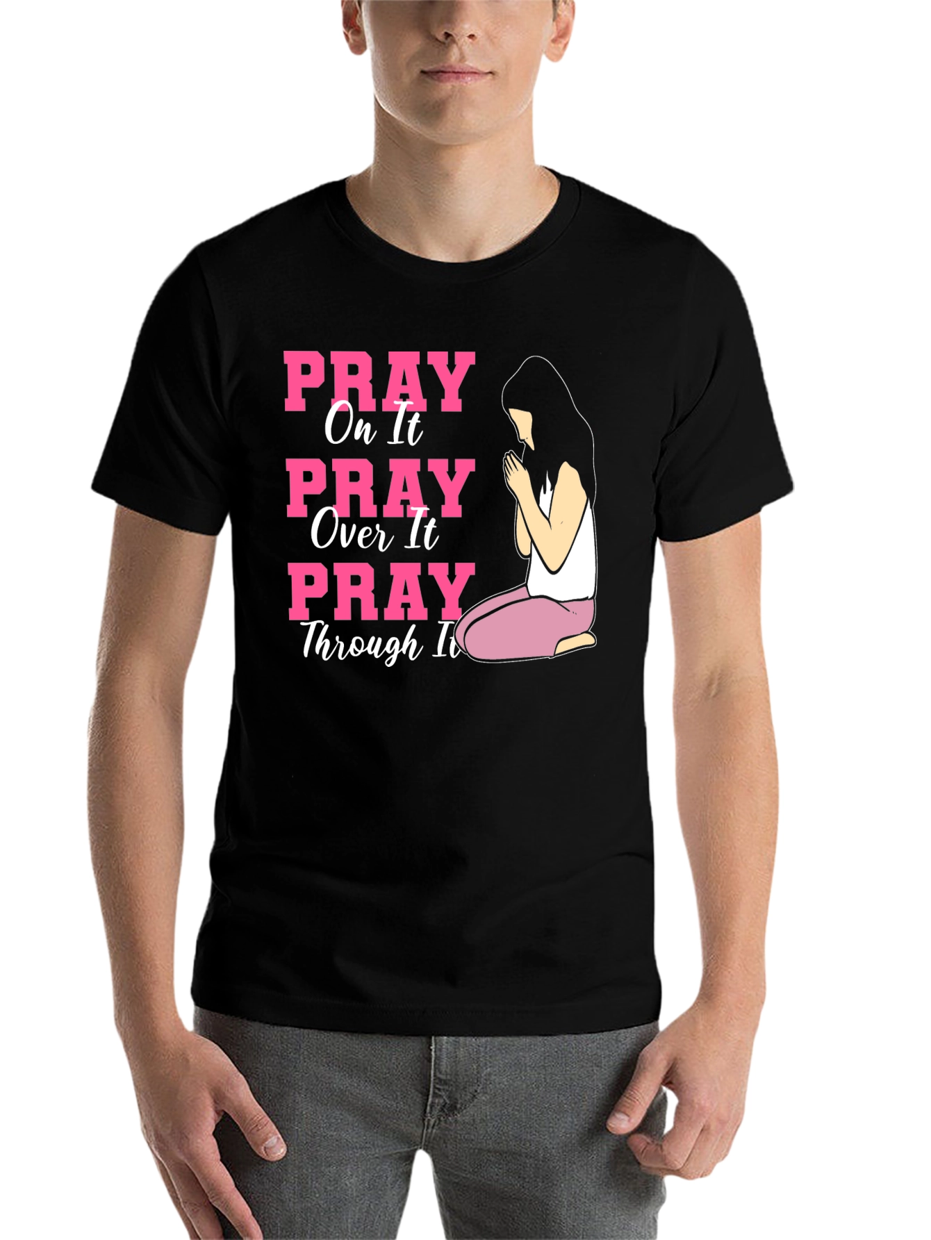 Black Pray On It Graphic Tee view 7