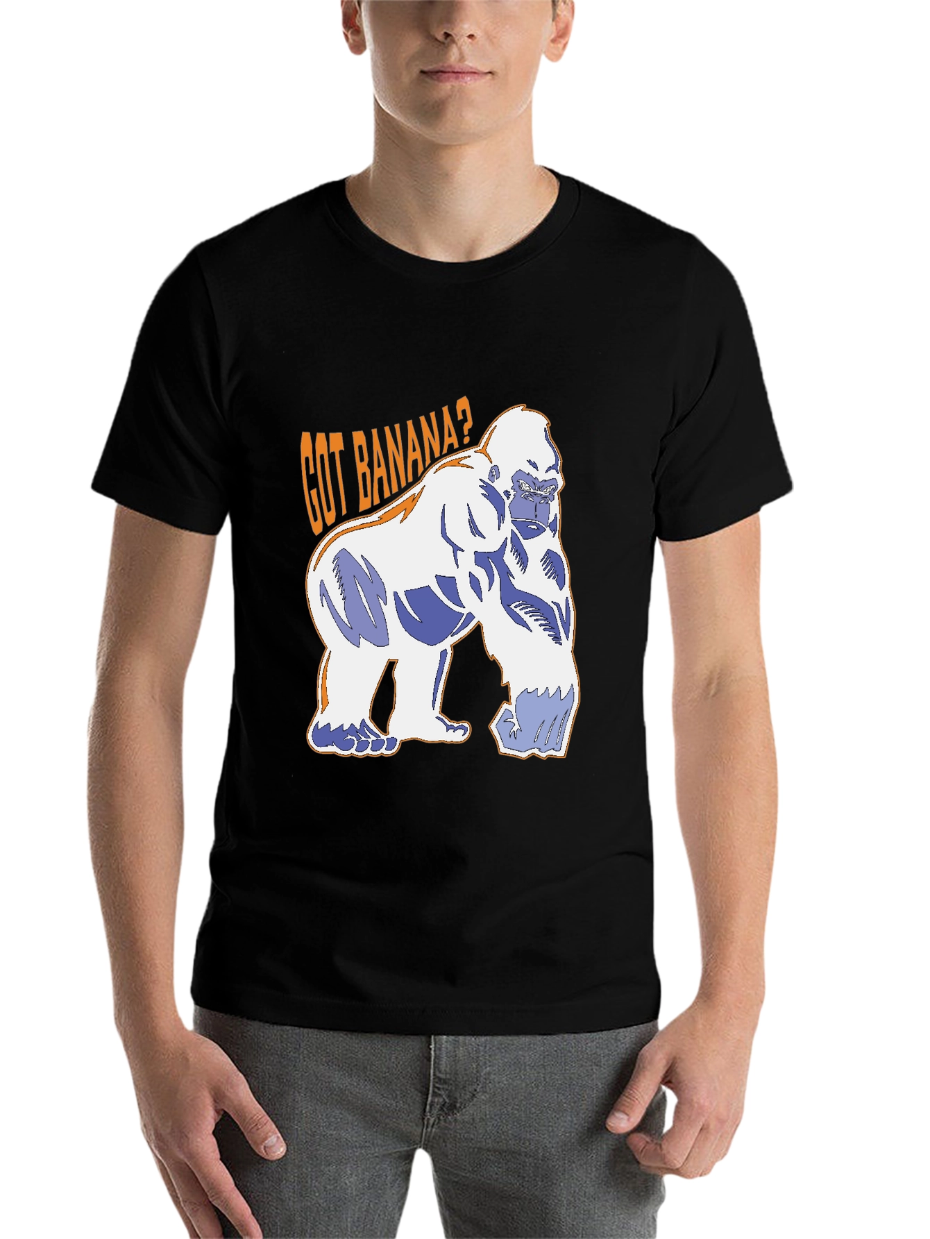Black Got Banana? Gorilla Graphic T-Shirt - Black view 7