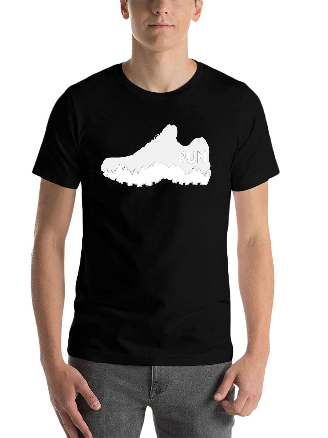 Black Run Shoe Graphic Tee - Active Lifestyle Apparel view 7