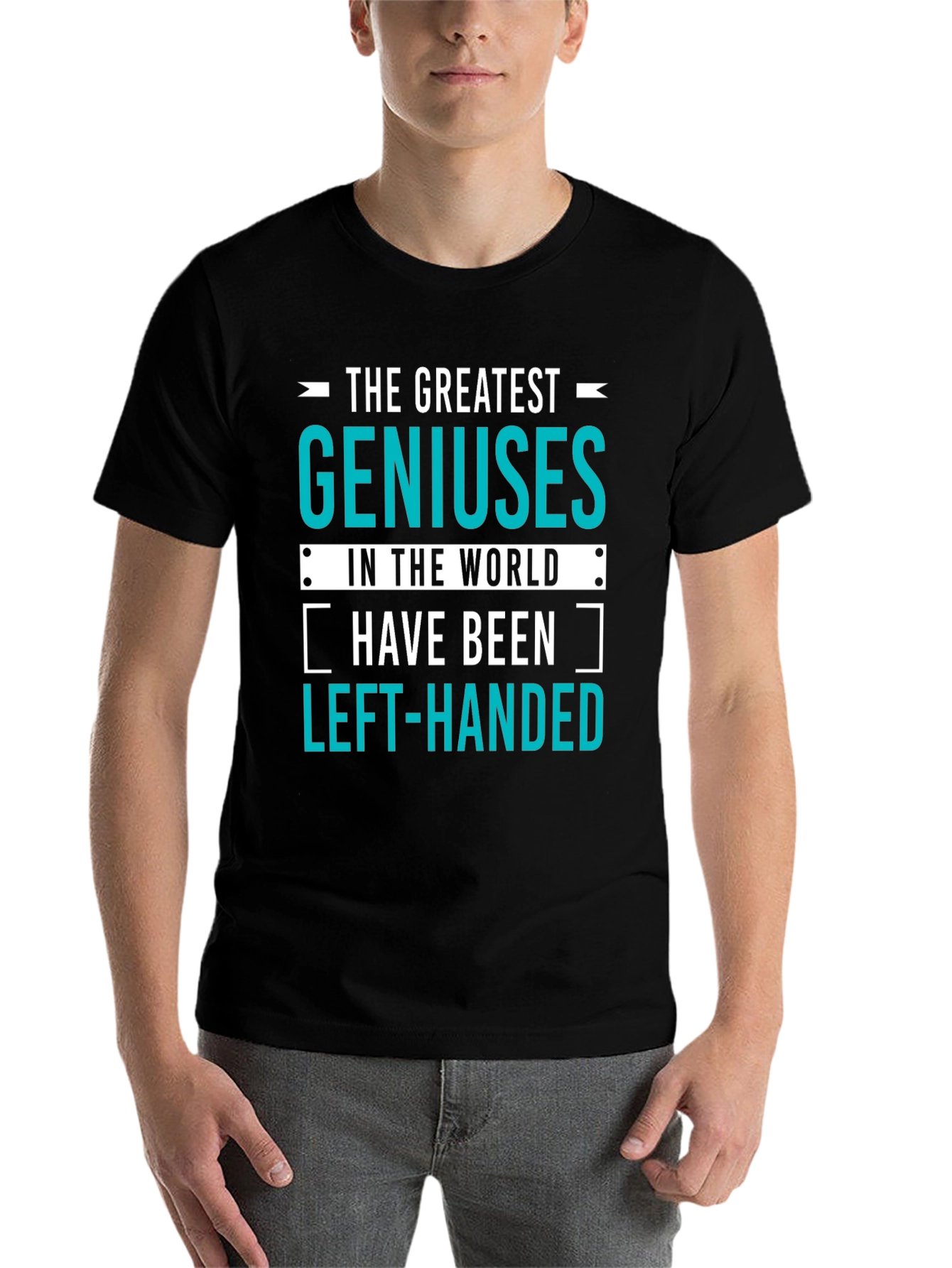 Black Genius Left-Handed T-Shirt: Funny Gift for Smart People! view 7