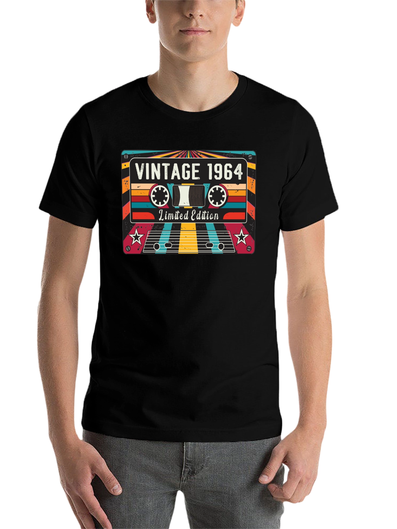 Black Vintage 1964 Cassette Tape T-Shirt - Limited Edition view 7