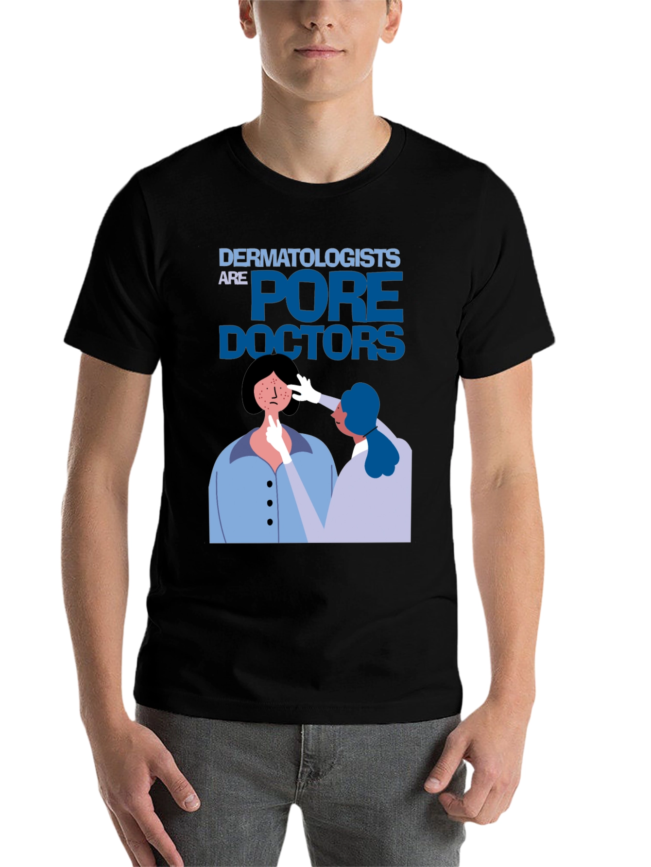 Black Dermatologists 'Pore Doctors' Black T-Shirt view 7