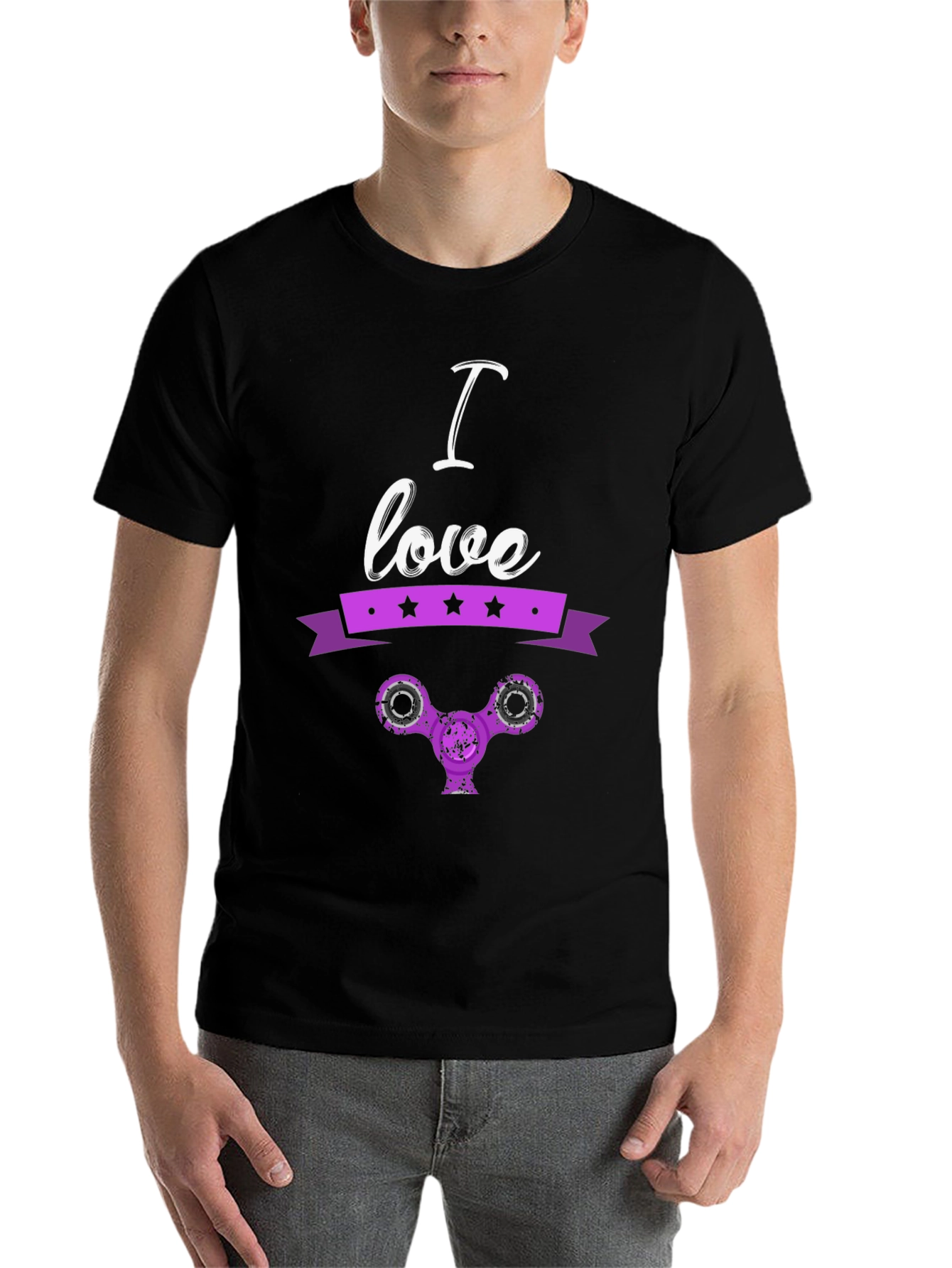I Love Fidget Spinners Black T-Shirt - 7