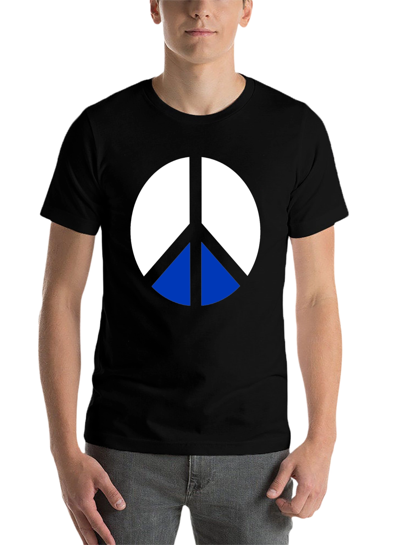 Black Peace Sign Graphic Tee - Classic Black T-Shirt view 7