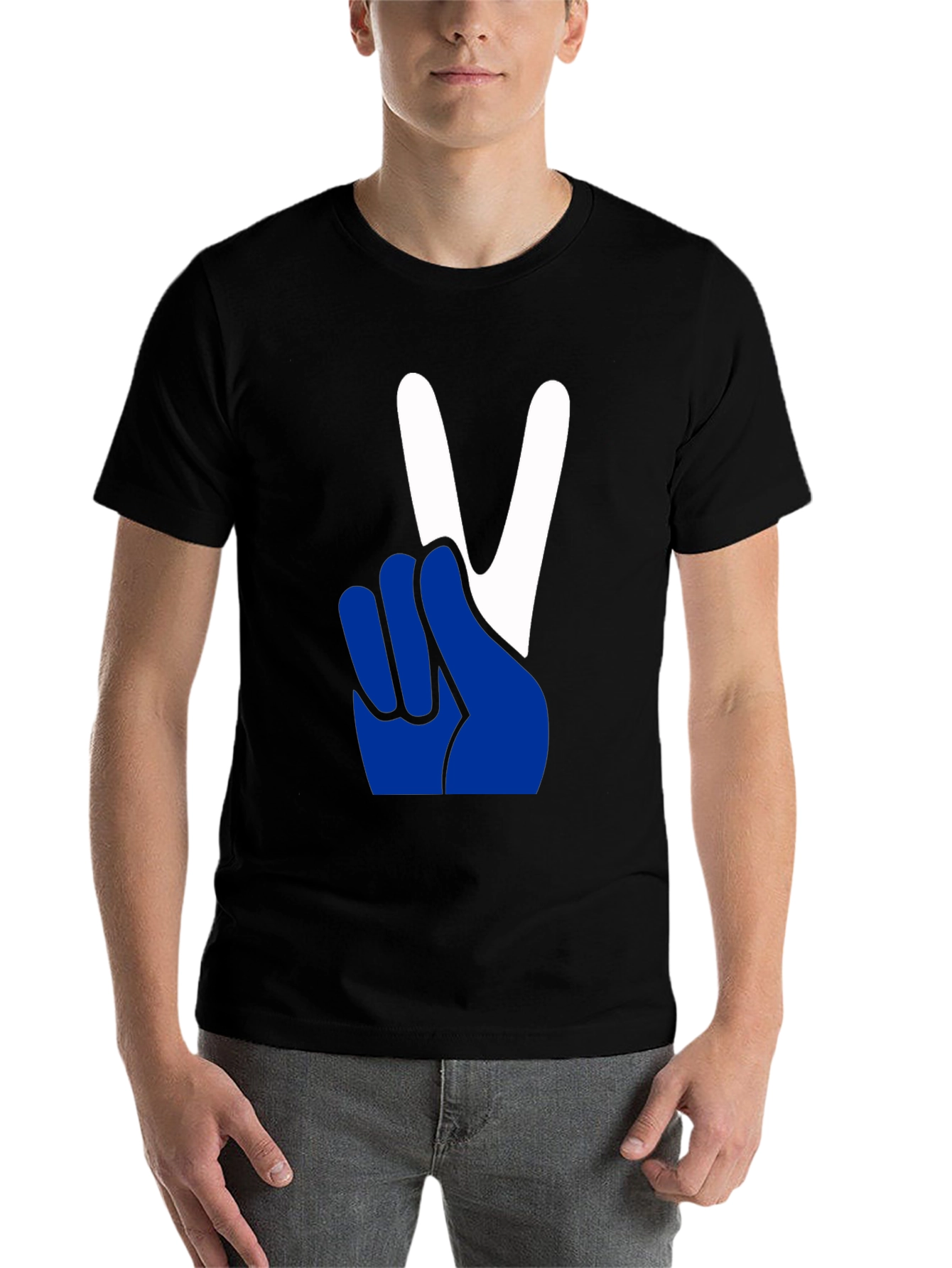 Black Peace Sign Graphic Tee - Relaxed Fit view 7