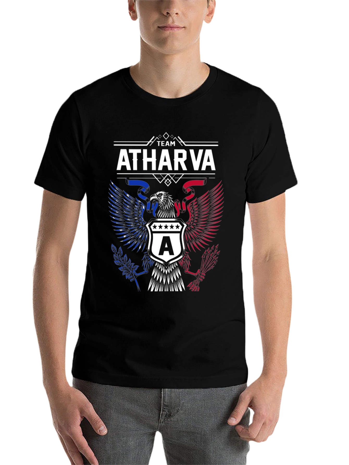 Black Team Atharva Eagle Patriotic T-Shirt view 7