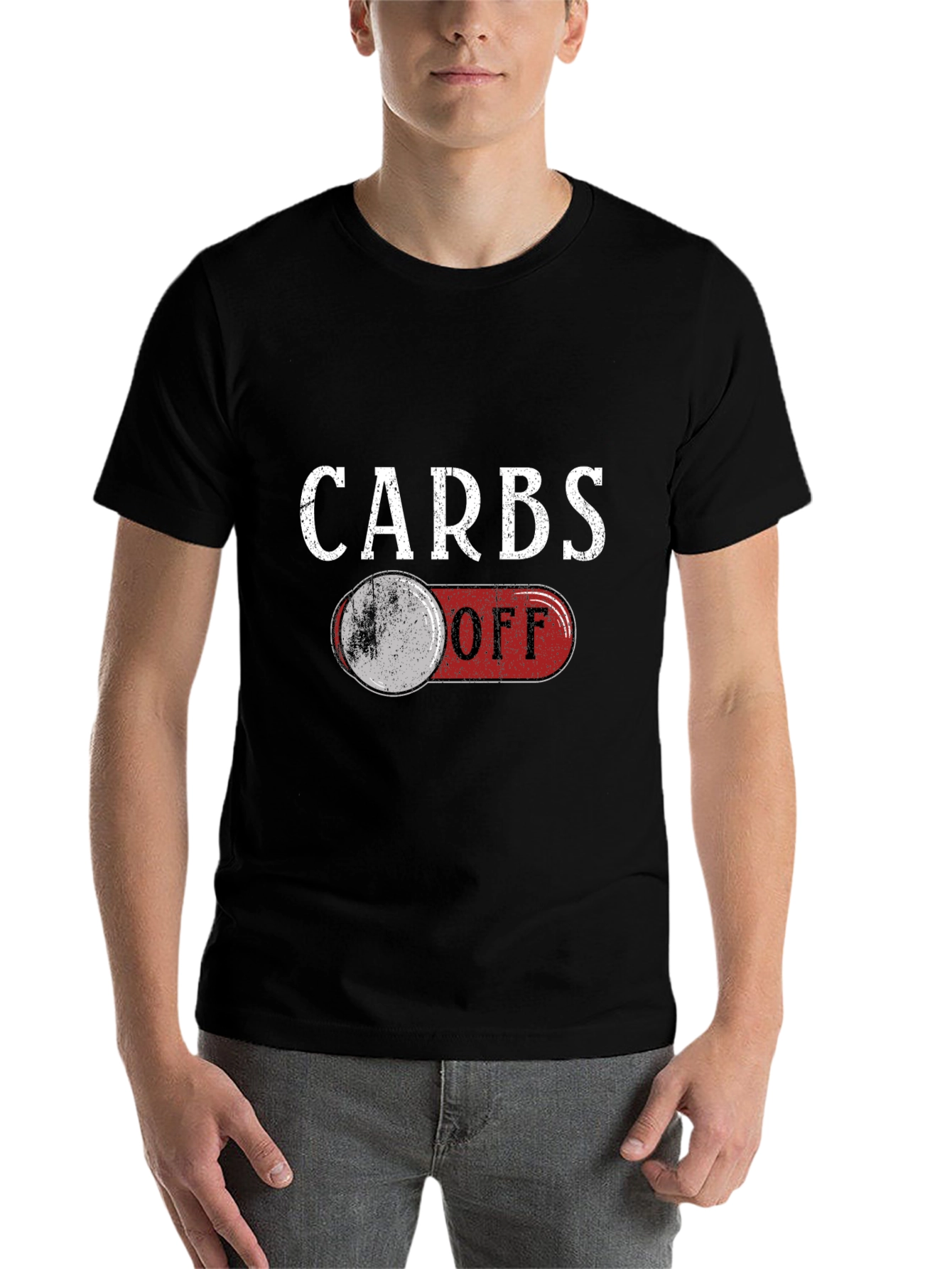 Black Carbs Off Funny Graphic T-Shirt view 7