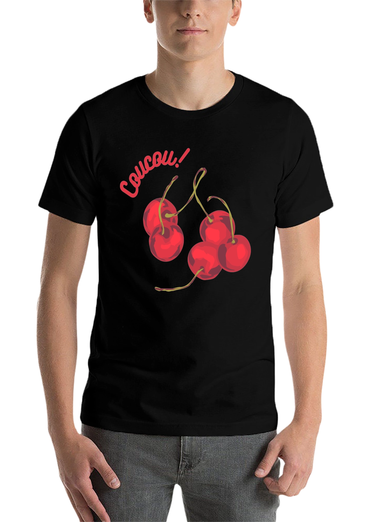 Black Coucou Cherries Black Graphic T-Shirt view 7