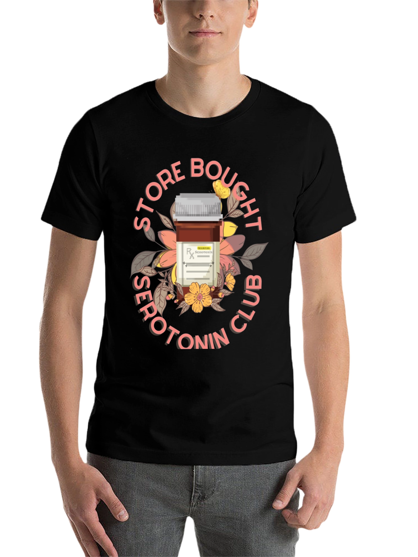 Black Serotonin Club T-Shirt - Black view 7