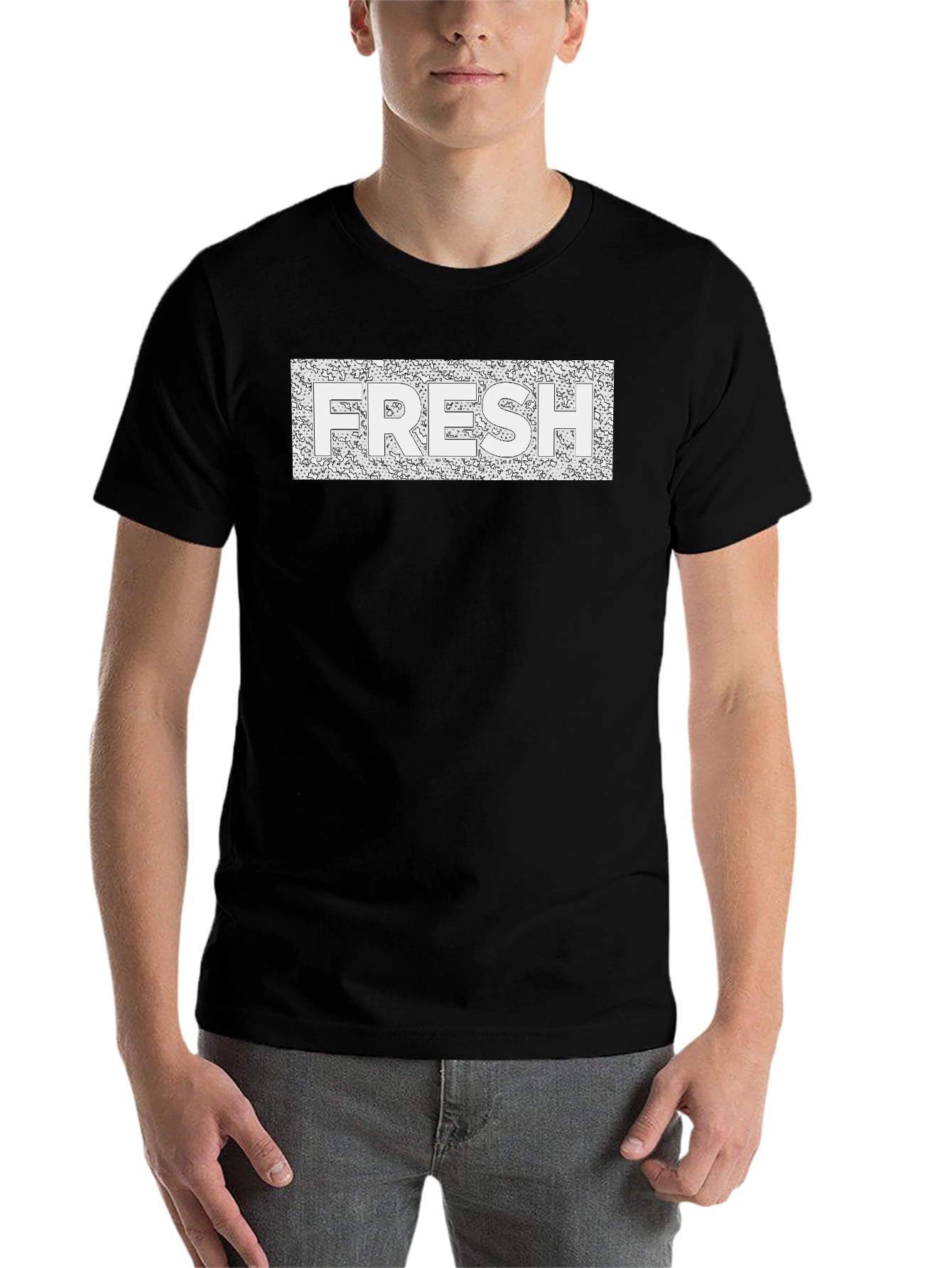 Black Fresh Graphic Tee - Modern Black T-Shirt view 7
