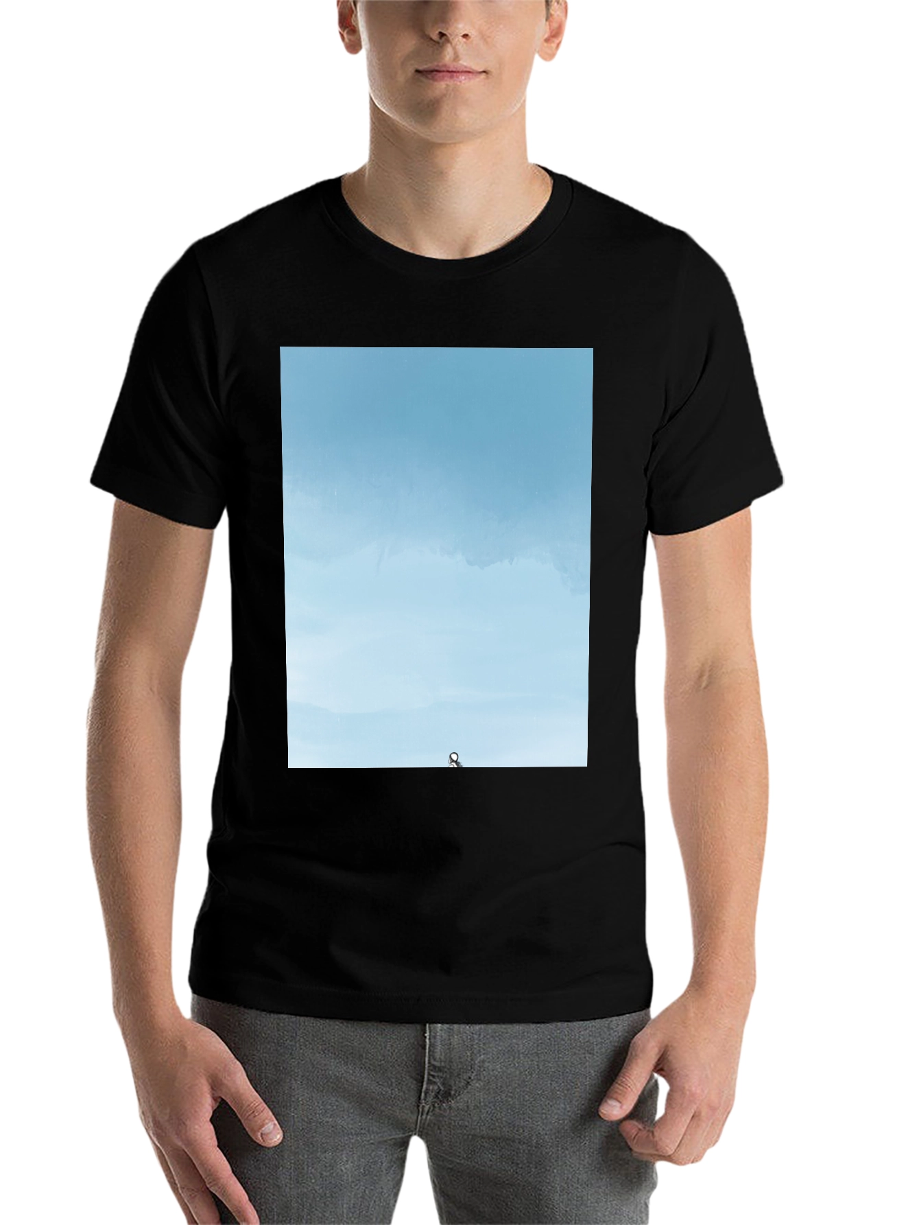 Black Sky View Graphic Tee - Soft Cotton Blend view 7