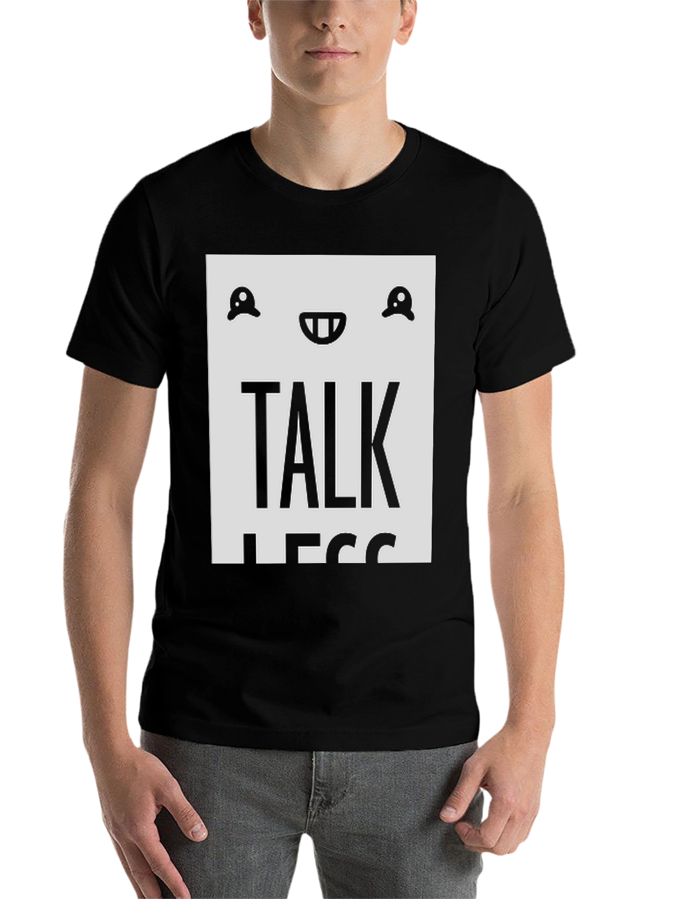 Black Talk Less T-Shirt - Funny Graphic Tee for Introverts view 7