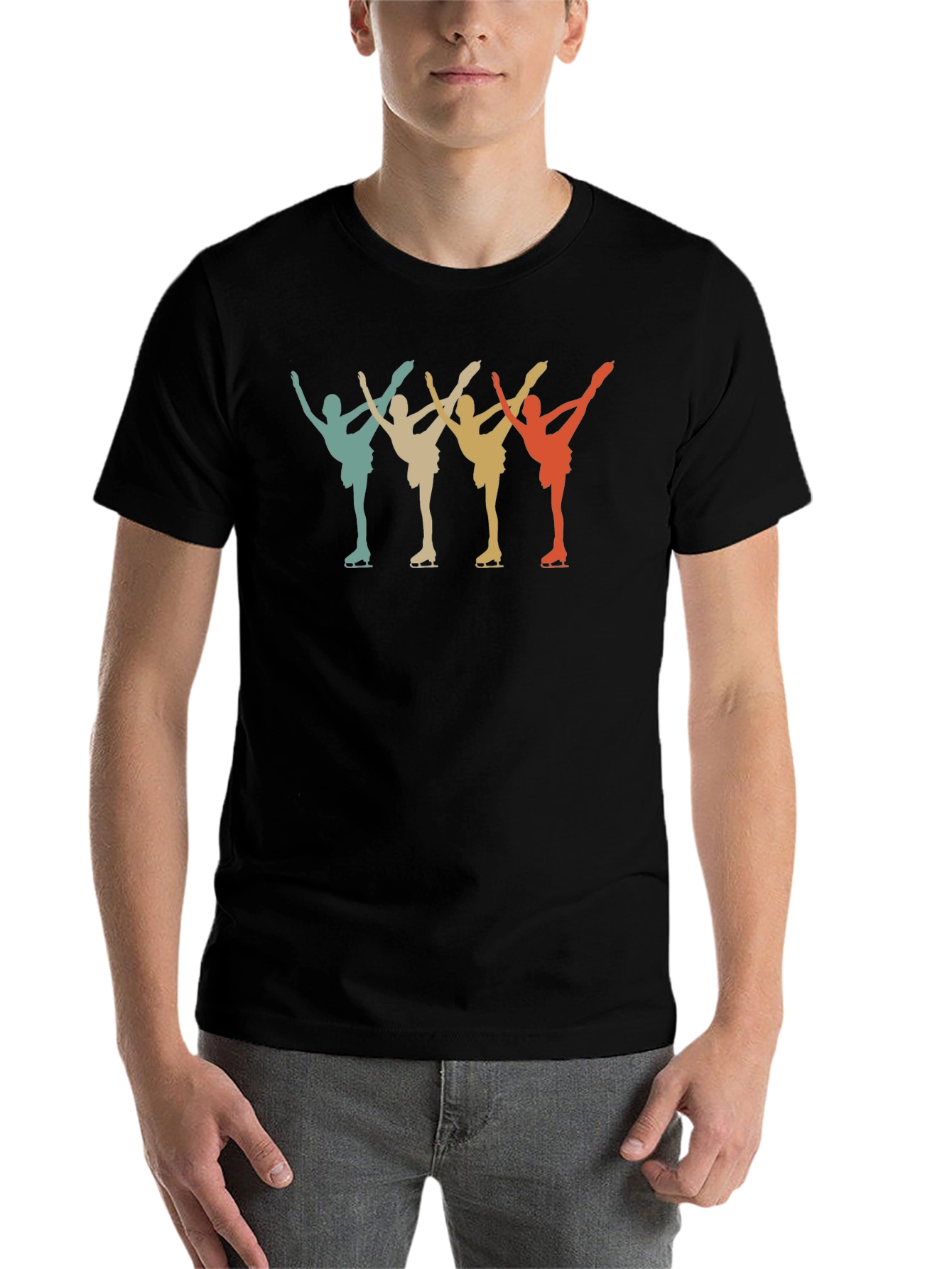 Black Retro Ice Skating Graphic Tee view 7