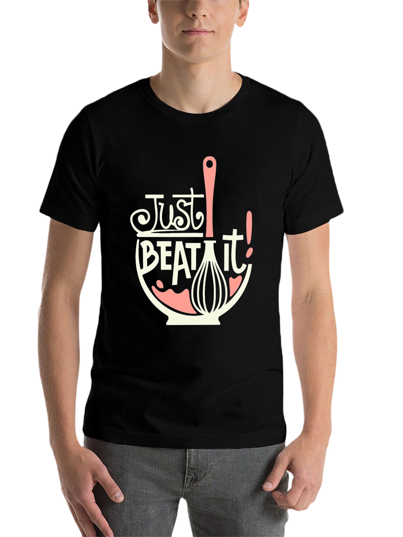 Black Just Beat It T-Shirt - Funny Baking Tee view 7