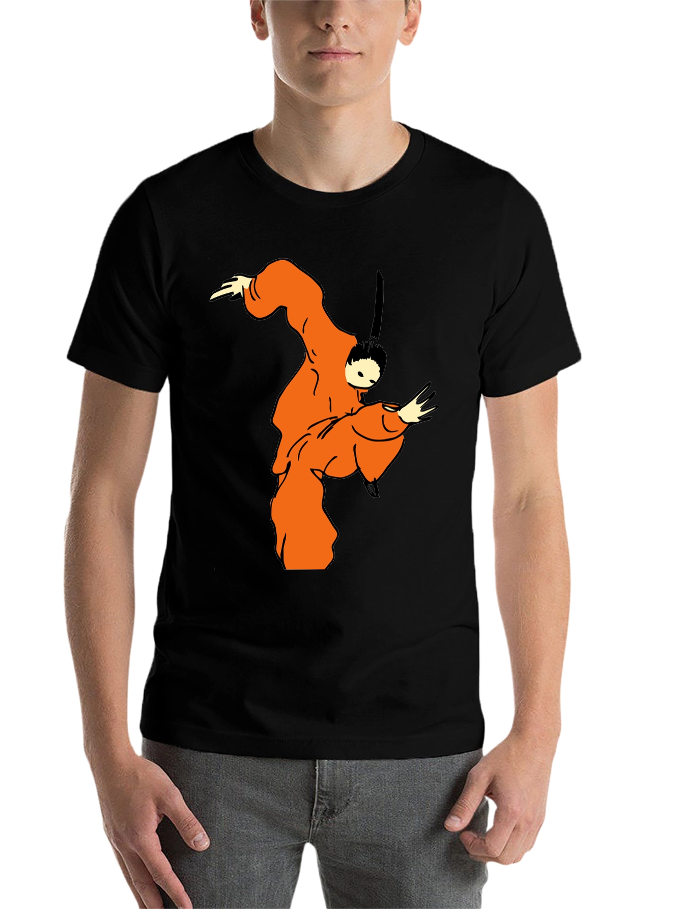 Black Samurai Style Graphic Tee - Black view 7