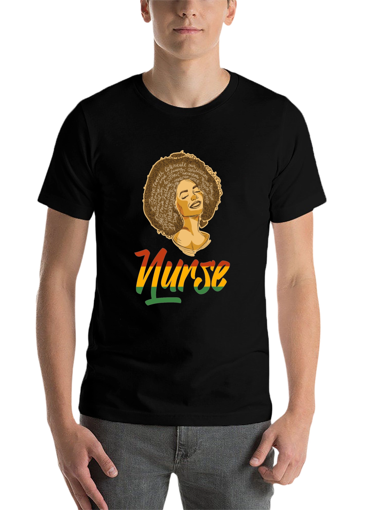 Black Juneteenth Nurse Black Pride T-Shirt view 7