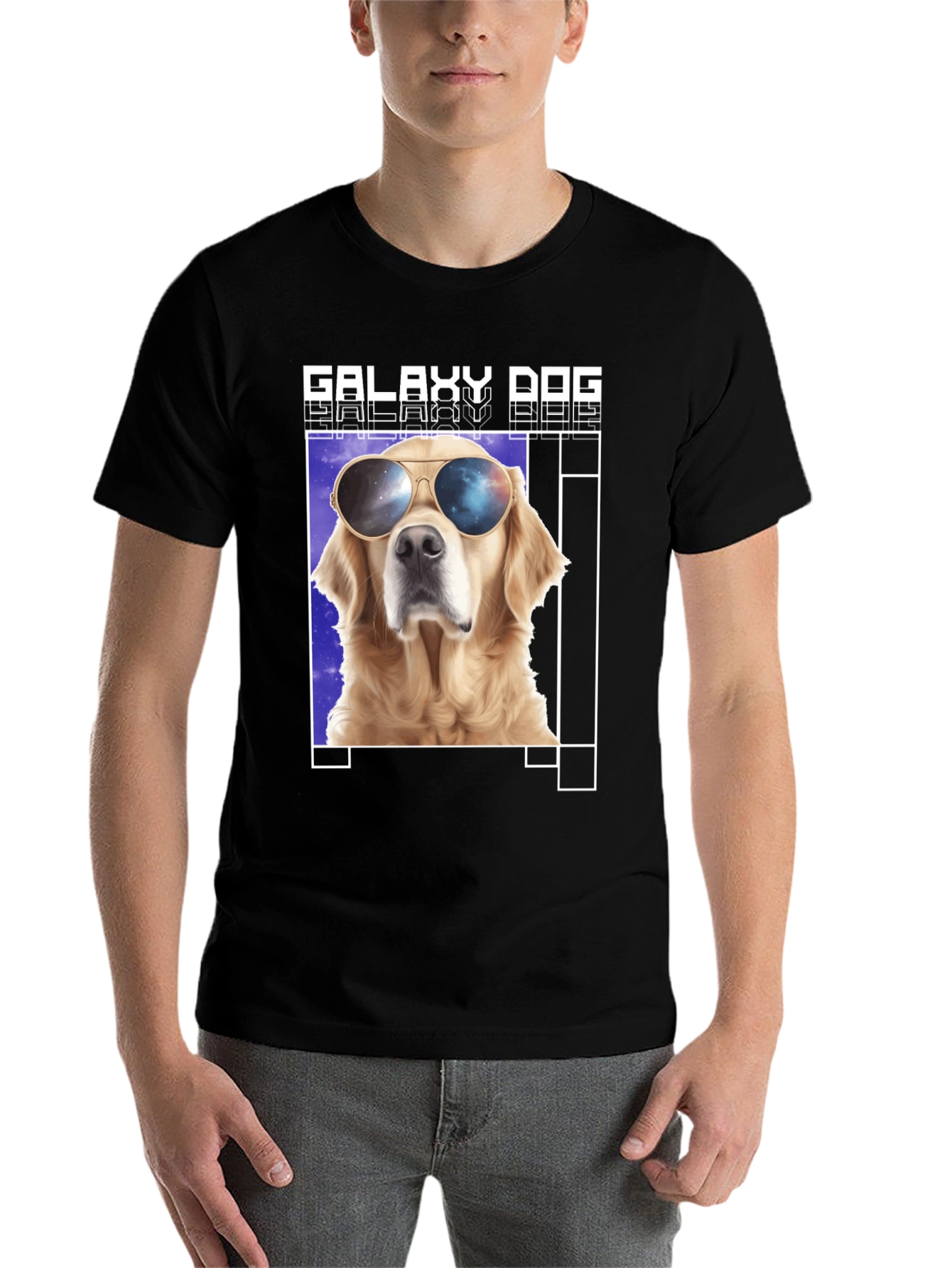 Black Galaxy Dog T-Shirt - Cool Canine in Space Shades view 7