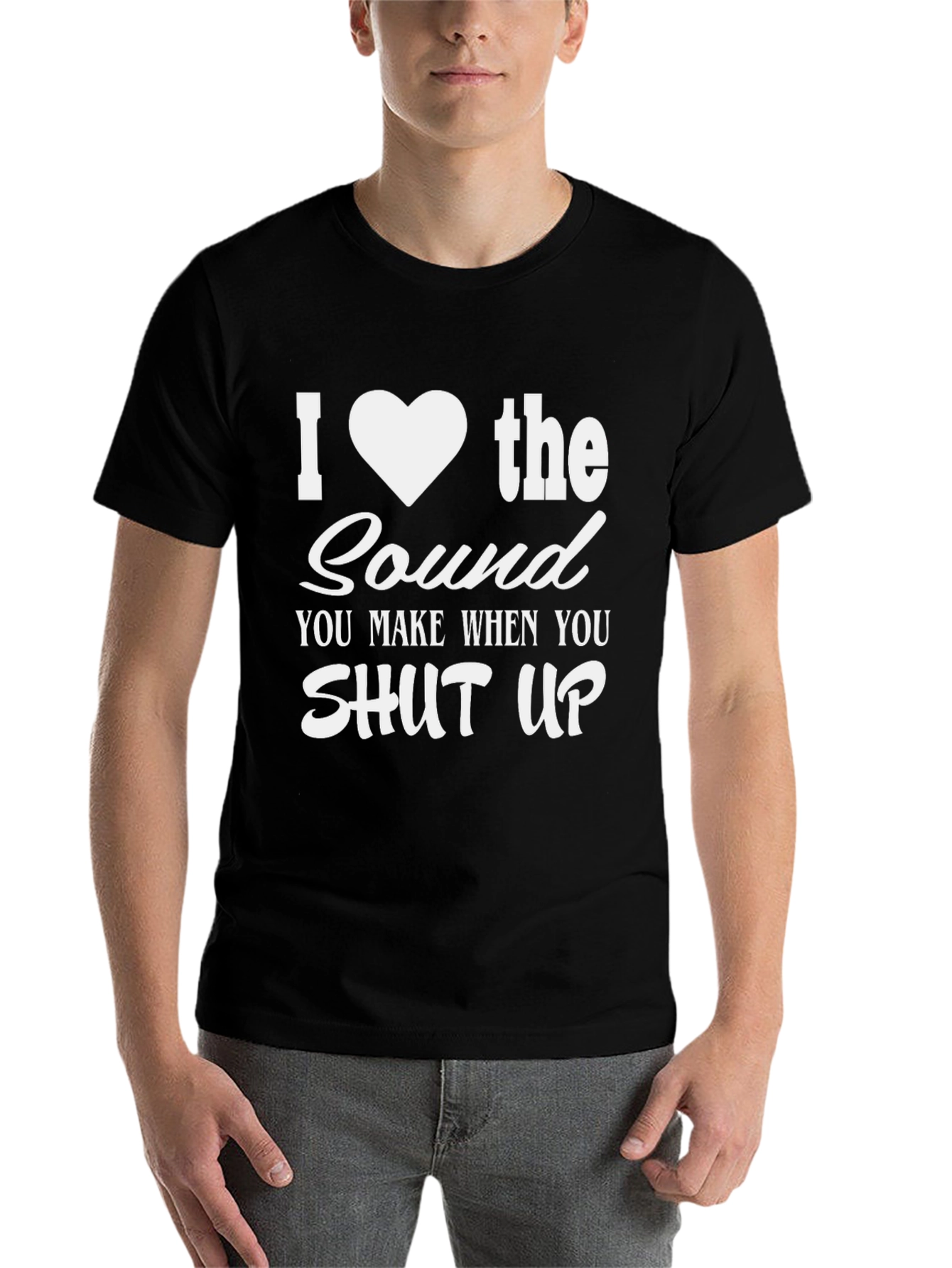 Black Funny I Heart the Sound When You Shut Up T-Shirt view 7