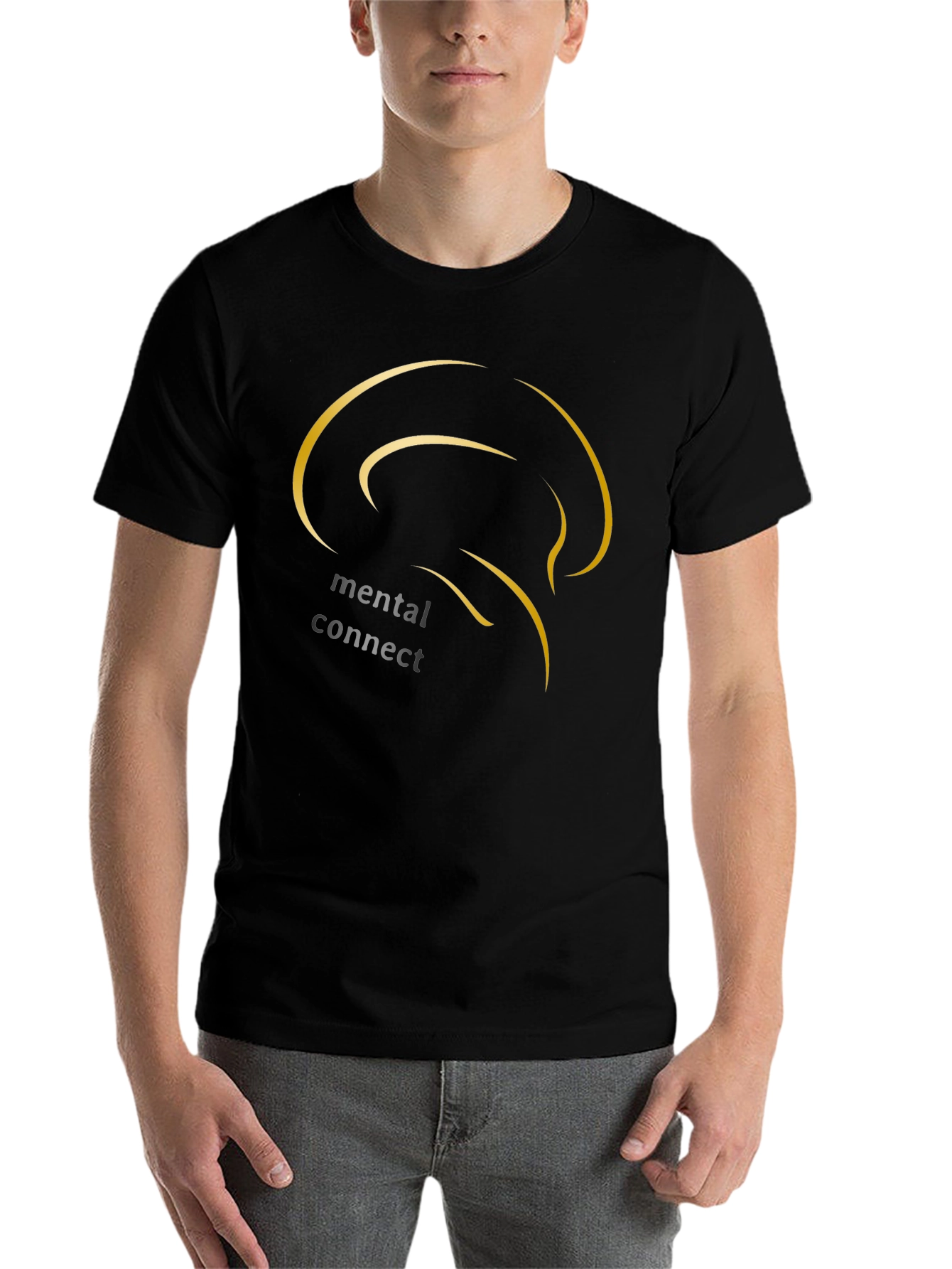 Black Mental Connect Black T-Shirt view 7