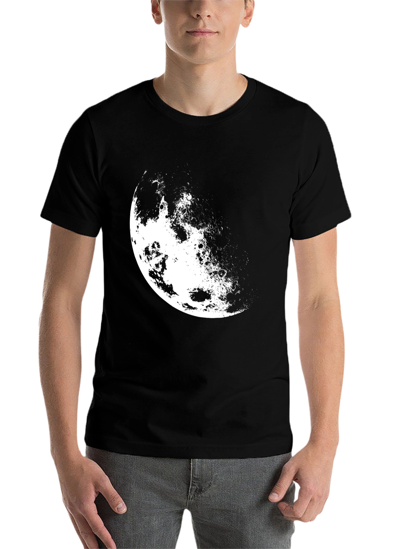 Black Lunar Phase Black T-Shirt view 7