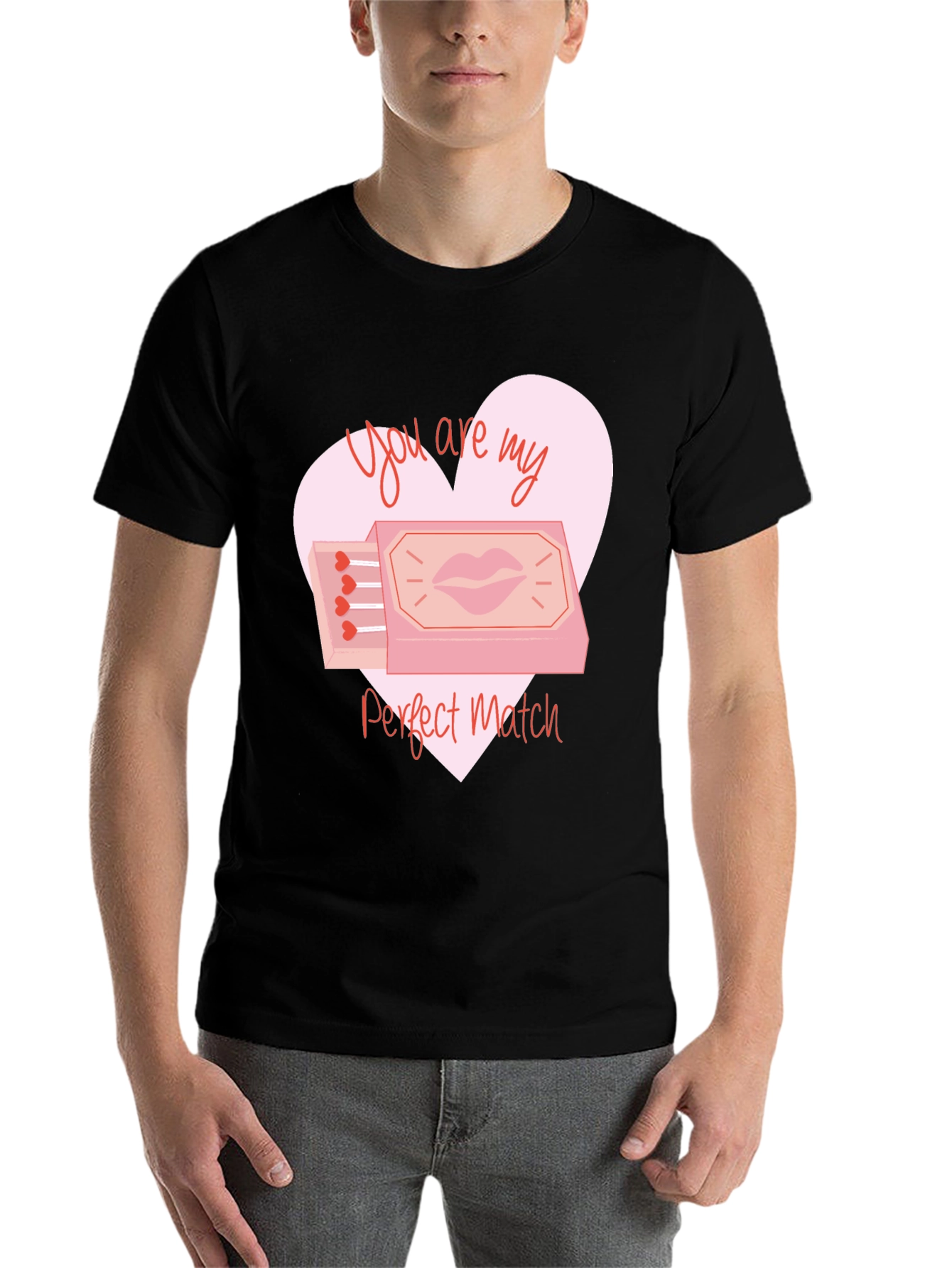Black Perfect Match Graphic T-Shirt - Valentine's Day view 7