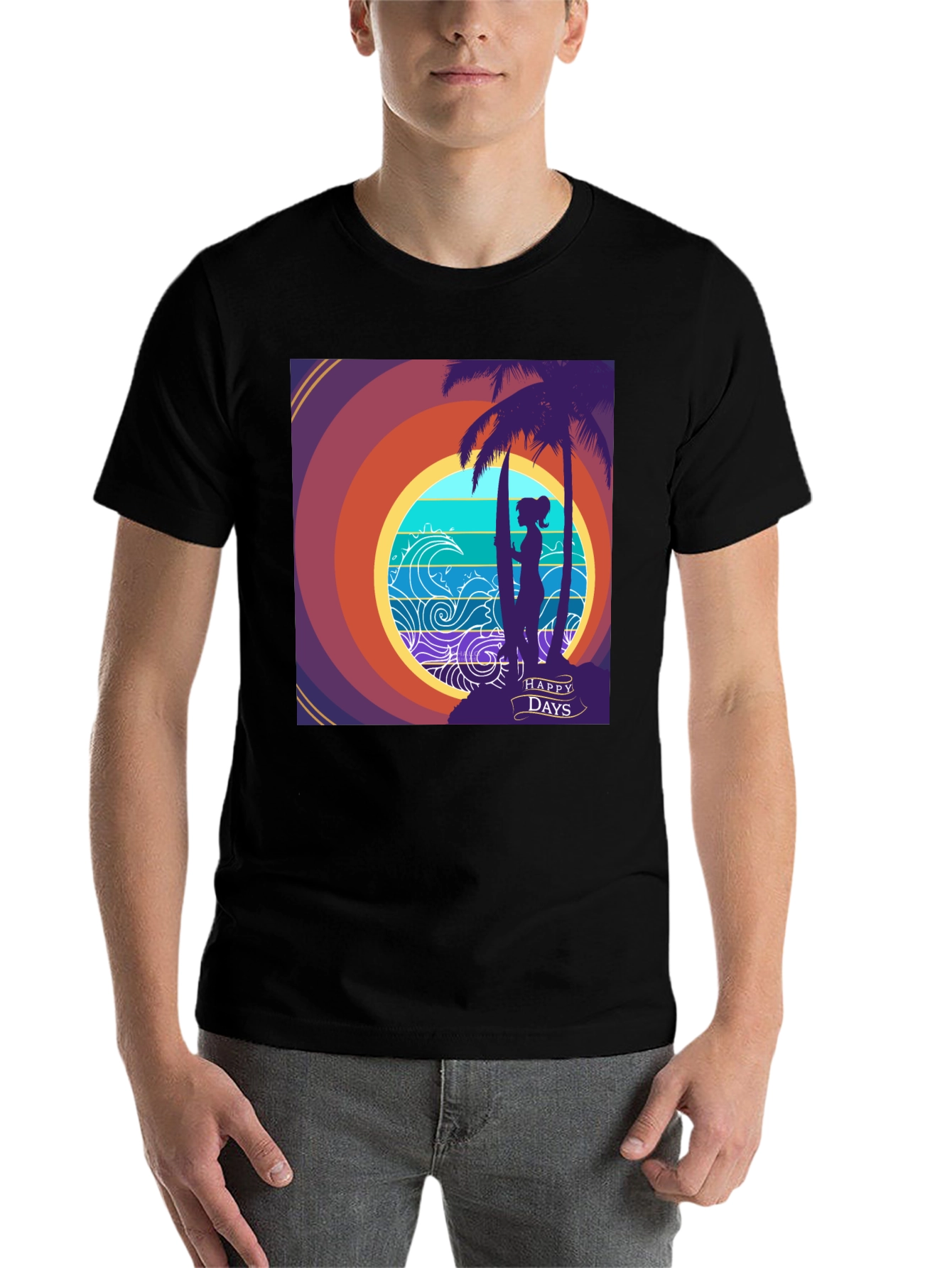 Black Happy Days Surf Tee view 7