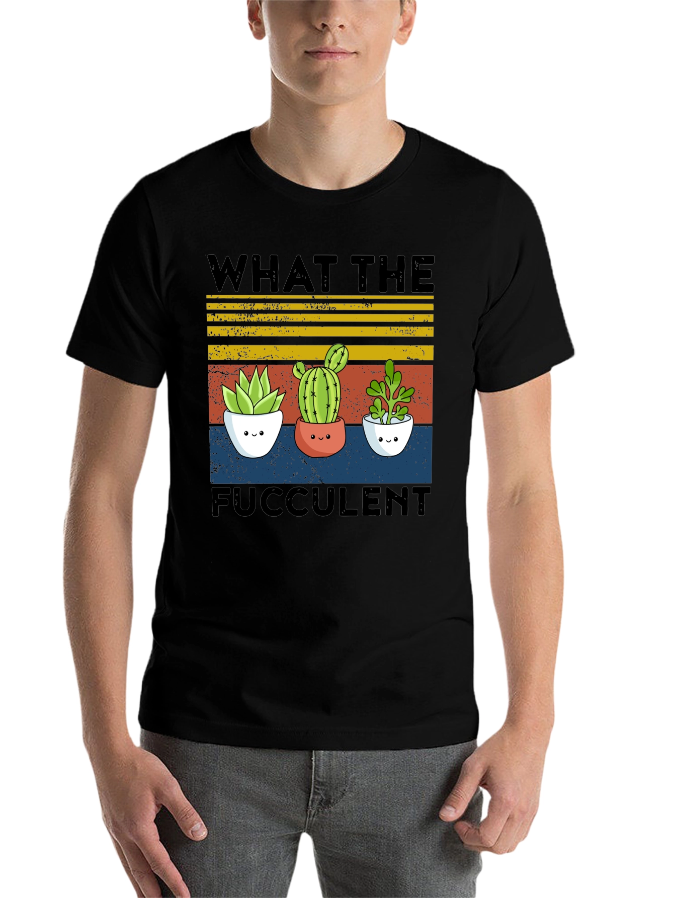 Black Fucculent Tee - Cute Cactus Plant Shirt view 7