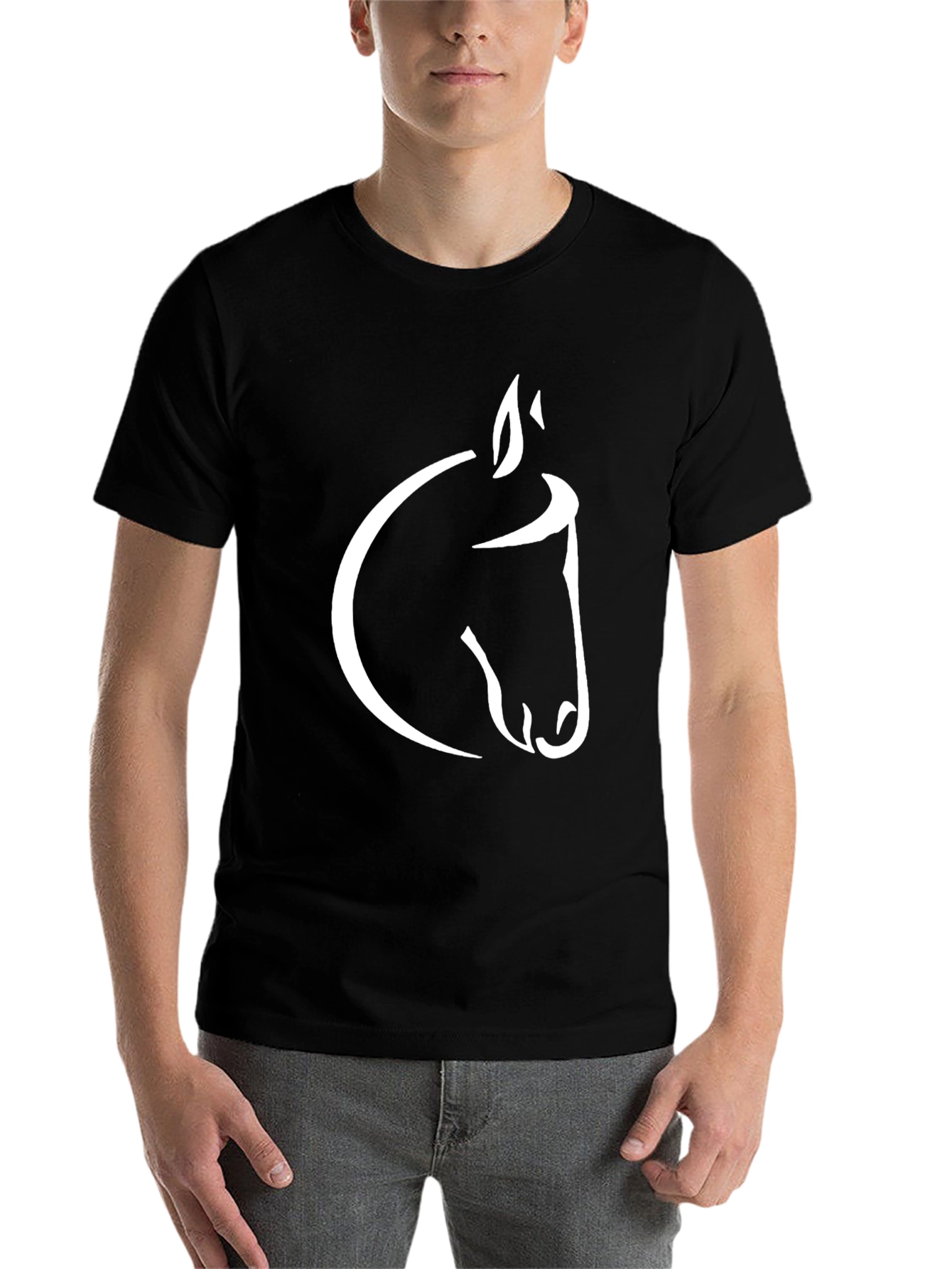 Black Black Horse Graphic Tee - Stylish Men's T-Shirt view 7