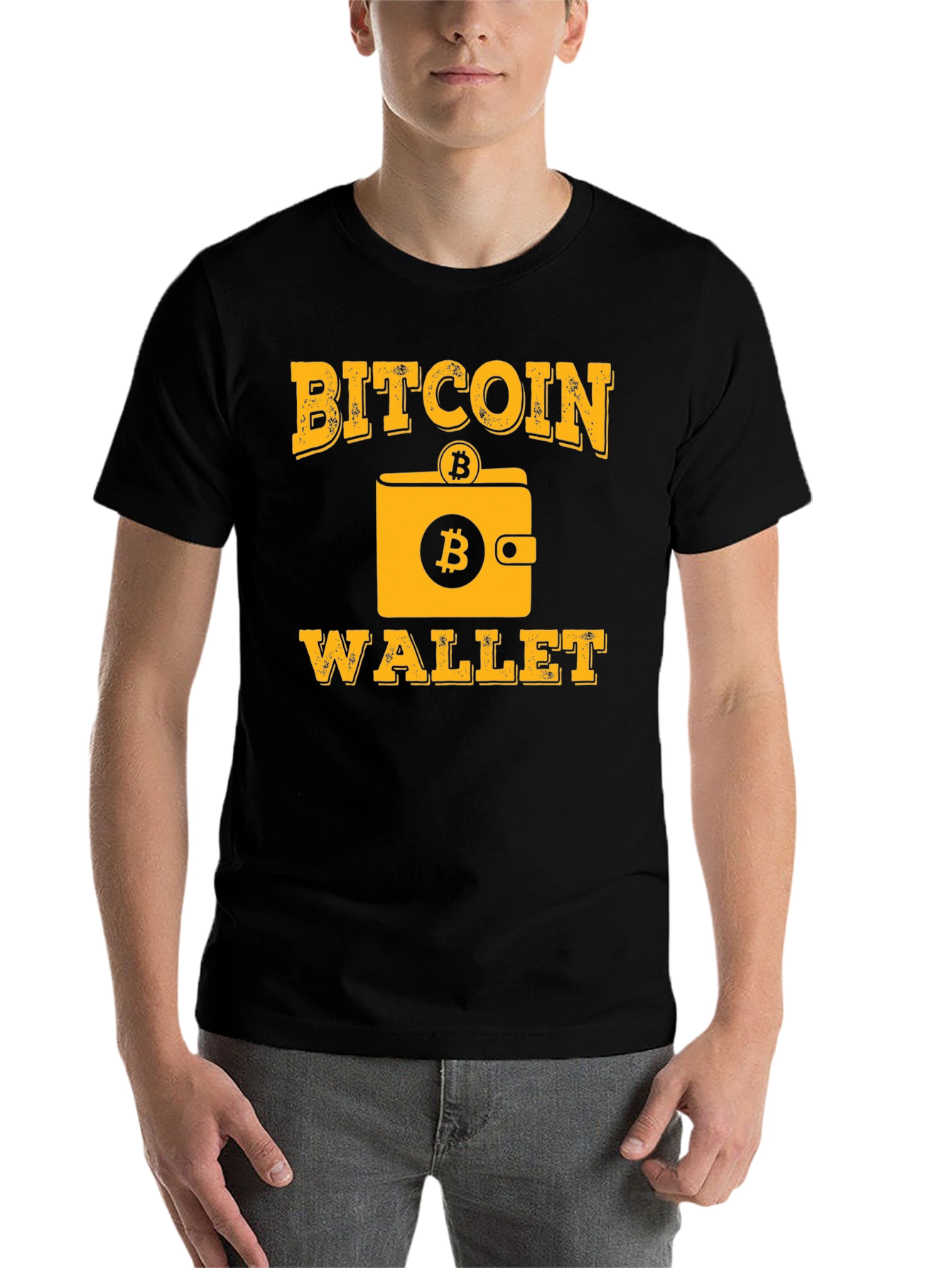 Black Bitcoin Wallet T-Shirt - Crypto Tee view 7