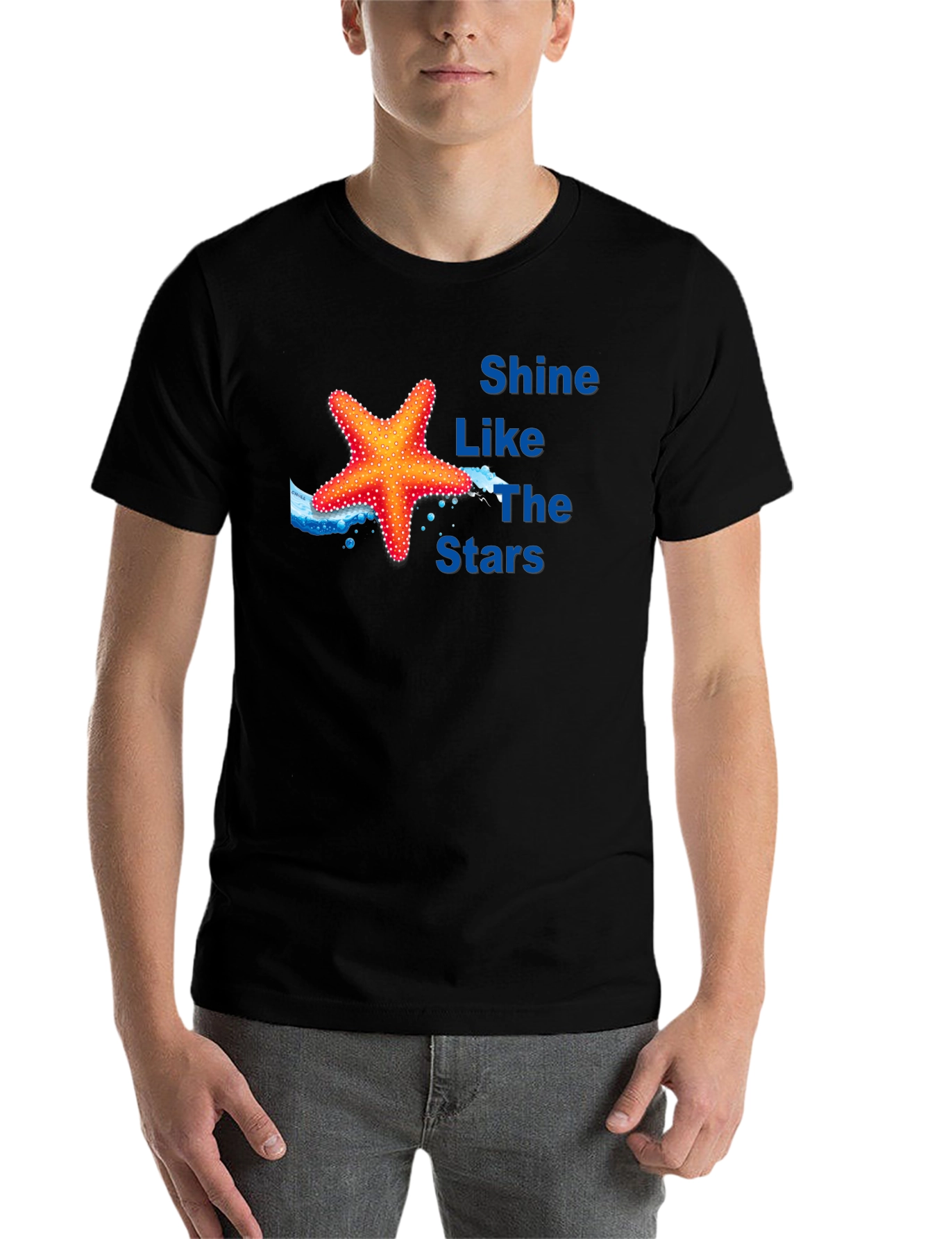Black Shine Like The Stars Black Graphic T-Shirt view 7