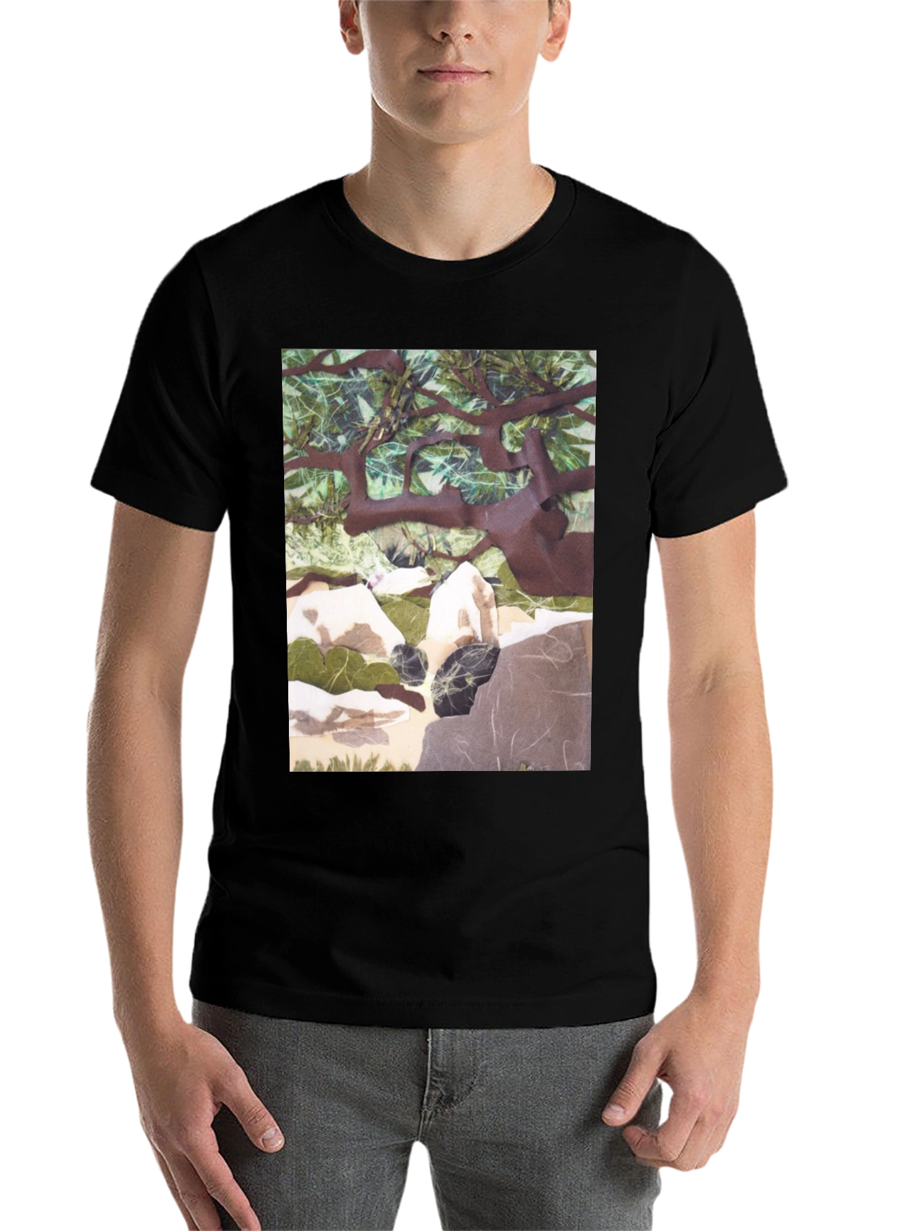 Black Nature Scene Graphic Print T-Shirt - Relaxed Fit view 7