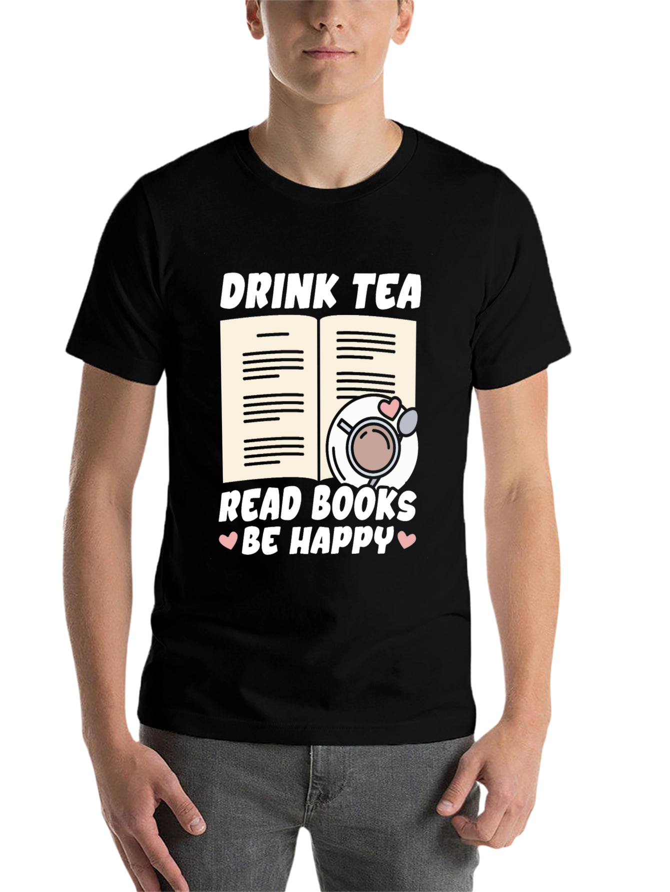 Black Drink Tea Read Books T-Shirt view 7